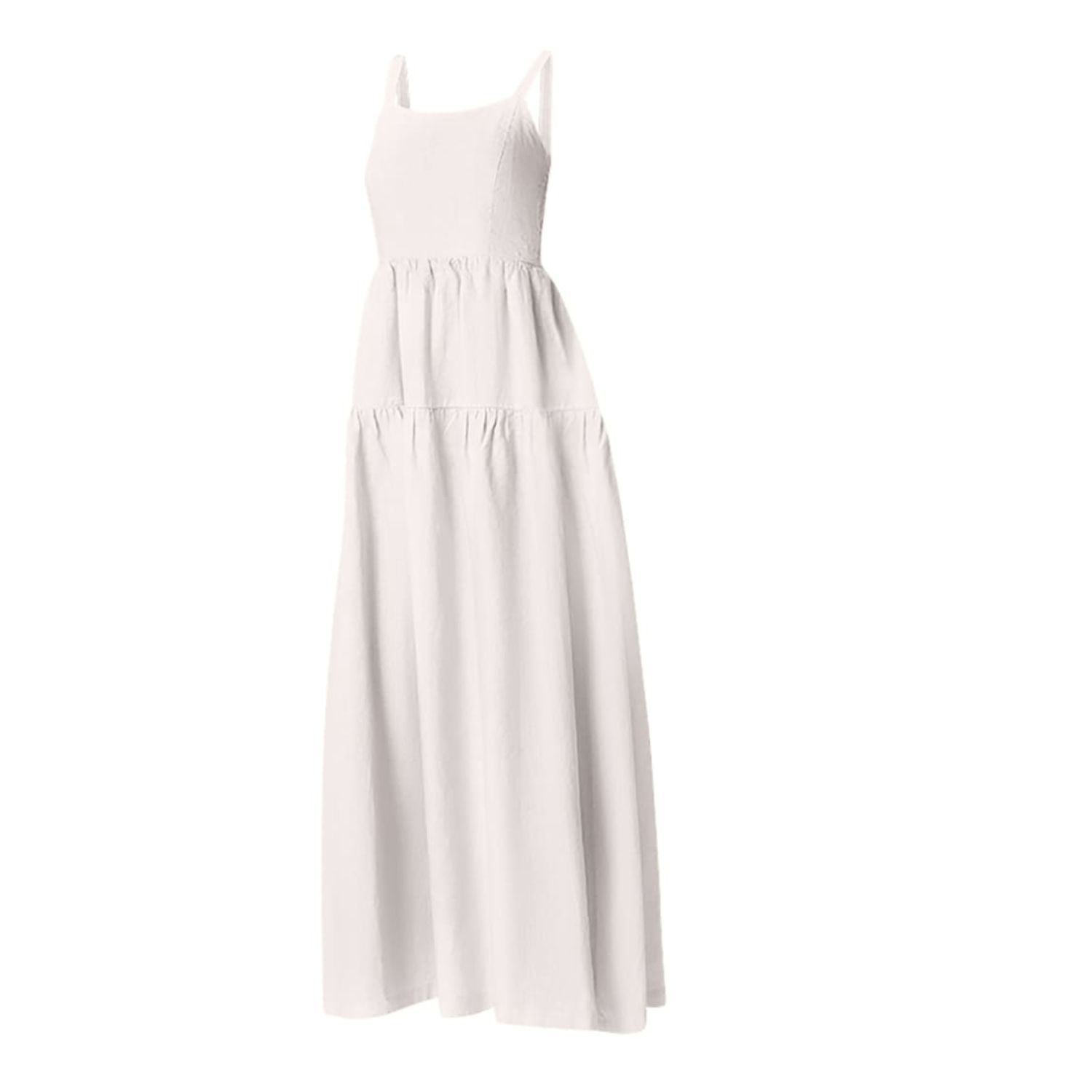 Haris Cotton Women's Tank Maxi Dress   White In White