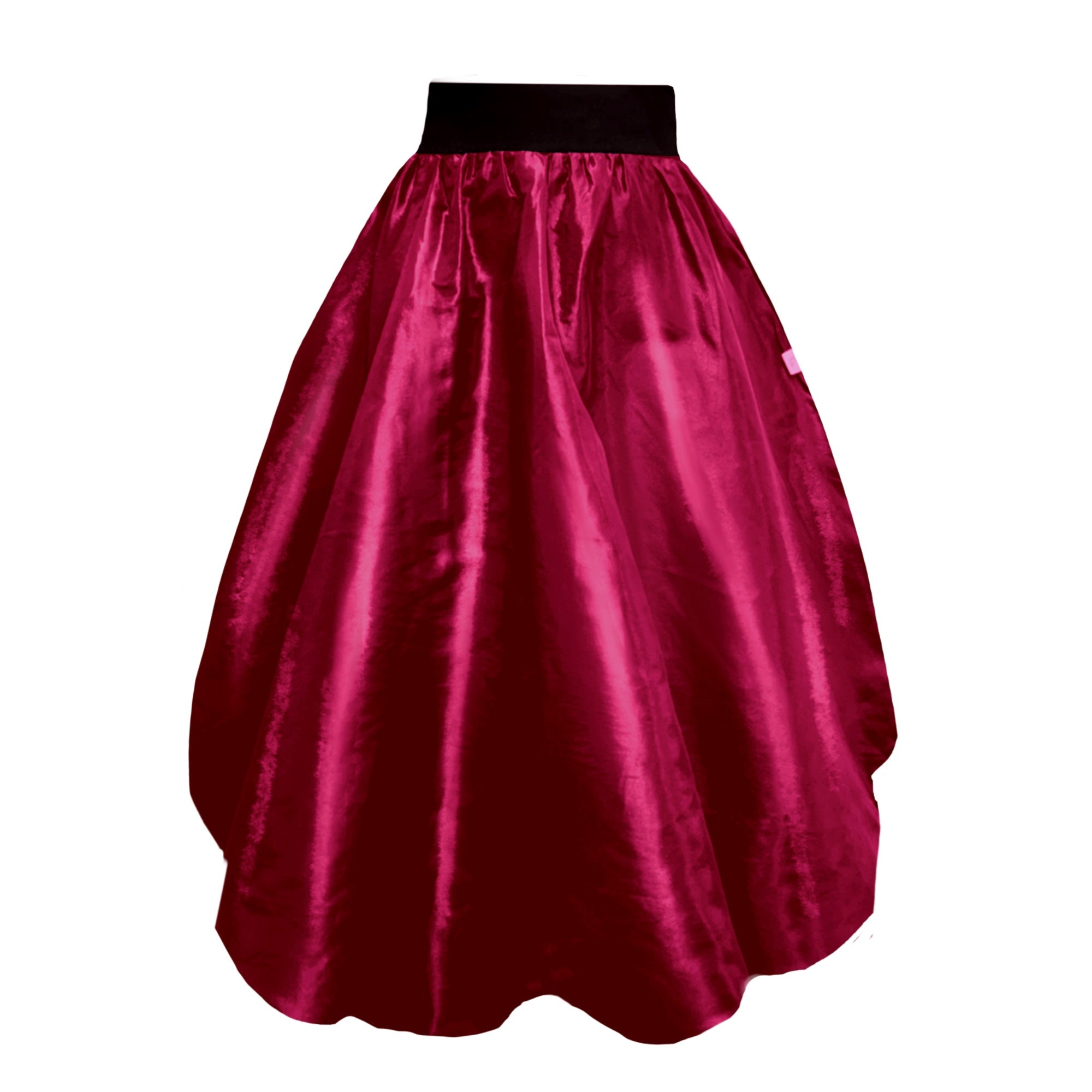 Women's Enoki Puffball Skirt In Cerise Taffeta | Medium | Frock Tales