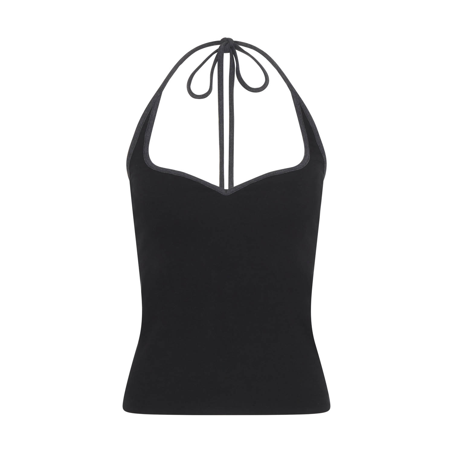 Frolickers Women's Grey / Black Convertible Sweetheart Top - Halter & Asymmetric - Black/grey Melange Hem In Grey/black