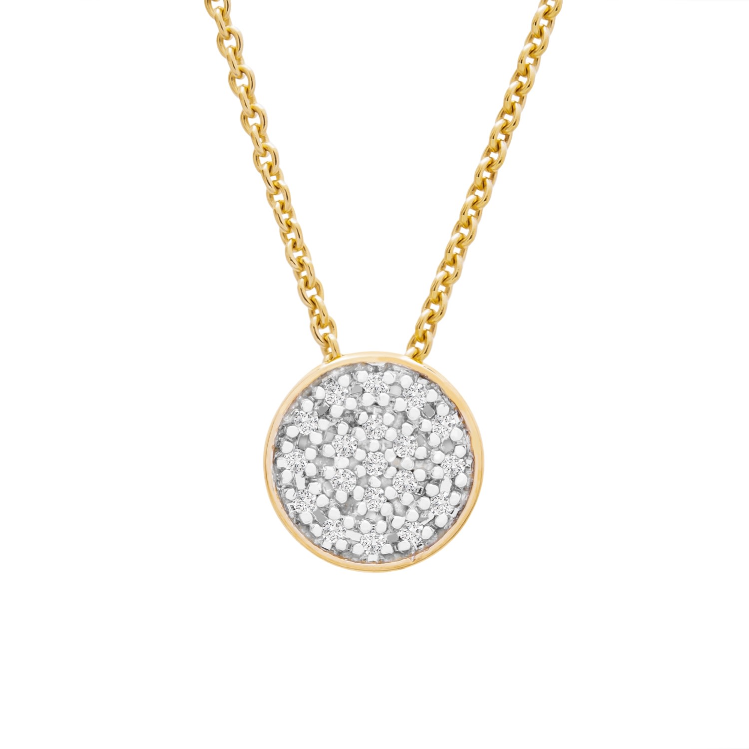 Women’s Gold Poppy Round Diamond Pendant Miki & Jane