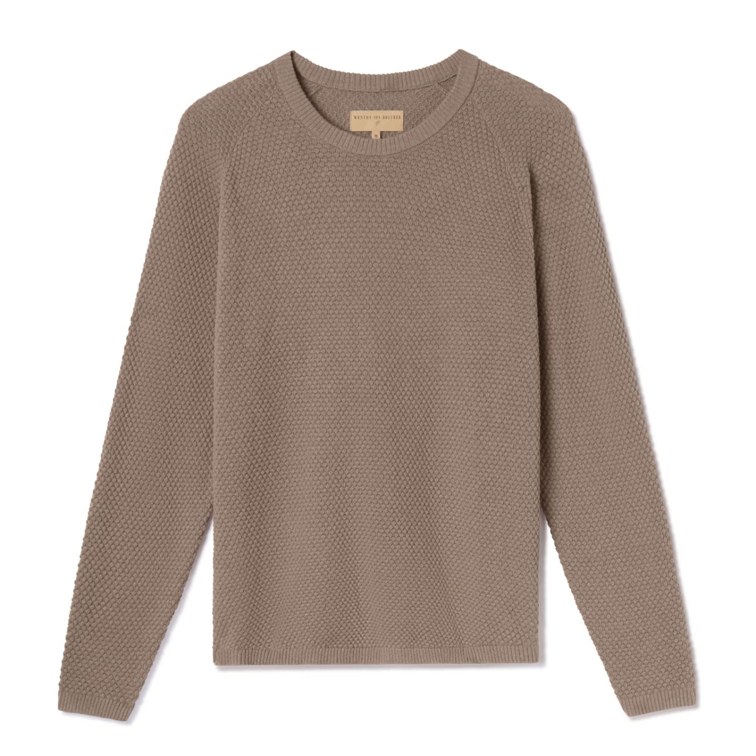 Weston Jon Boucher Brown Ripley Crew Neck Cotton & Cashmere Sweater Slim - Camel In Brown