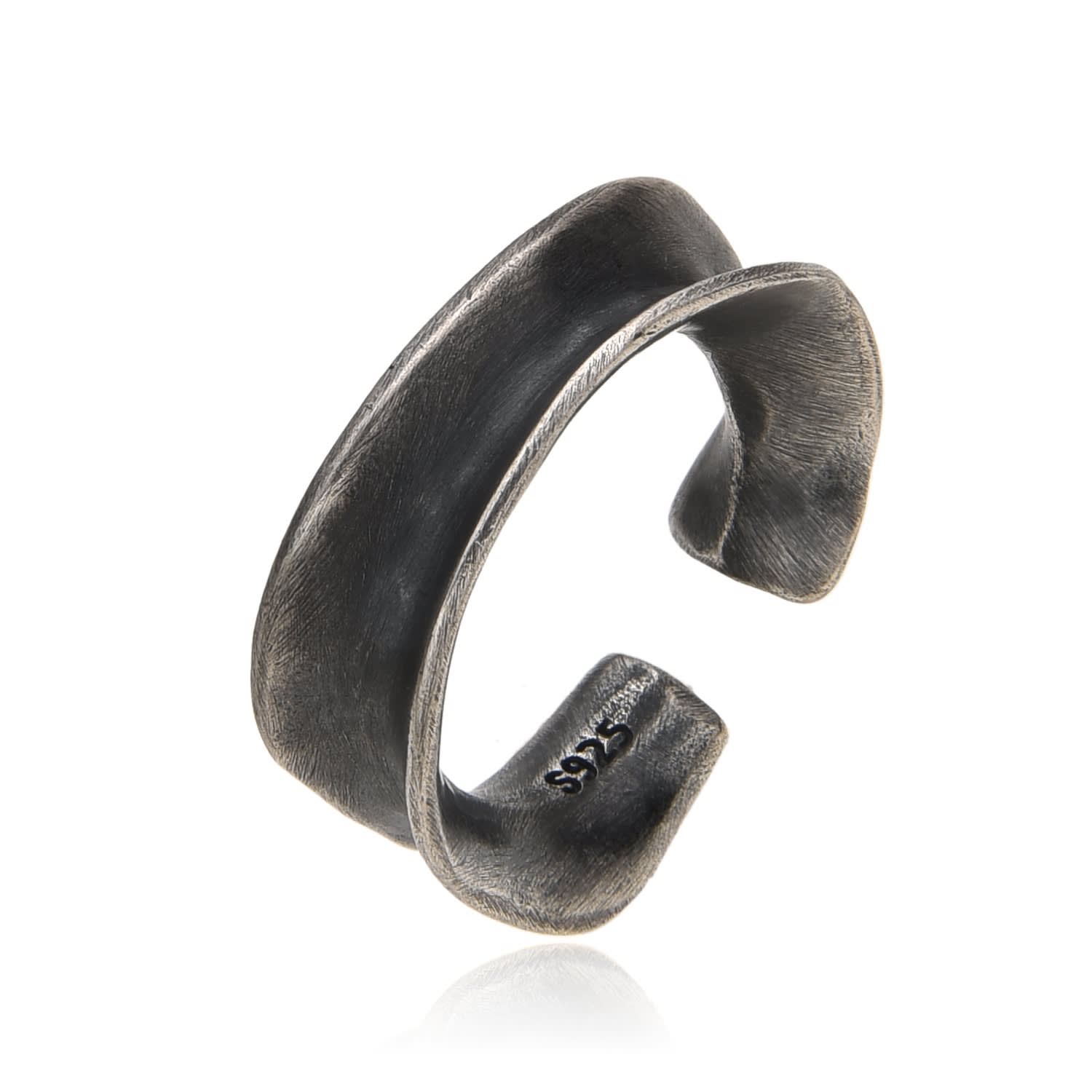 Altar™ Ornaments Co. Men's Grey Flow Ring| Sterling Silver Sculptural Antique-finish Ring - Altar™ In Gray