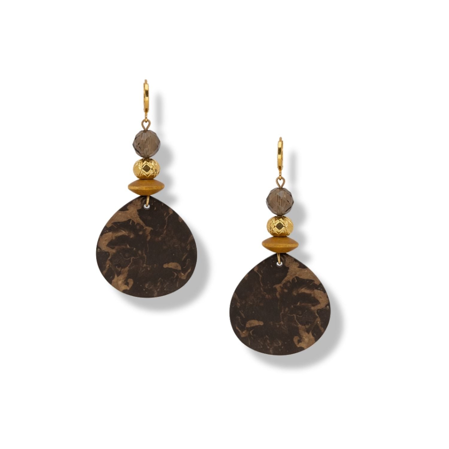 Jaredjamin Women's Gold / Brown Velvet Drops Jasper Earrings In Multi