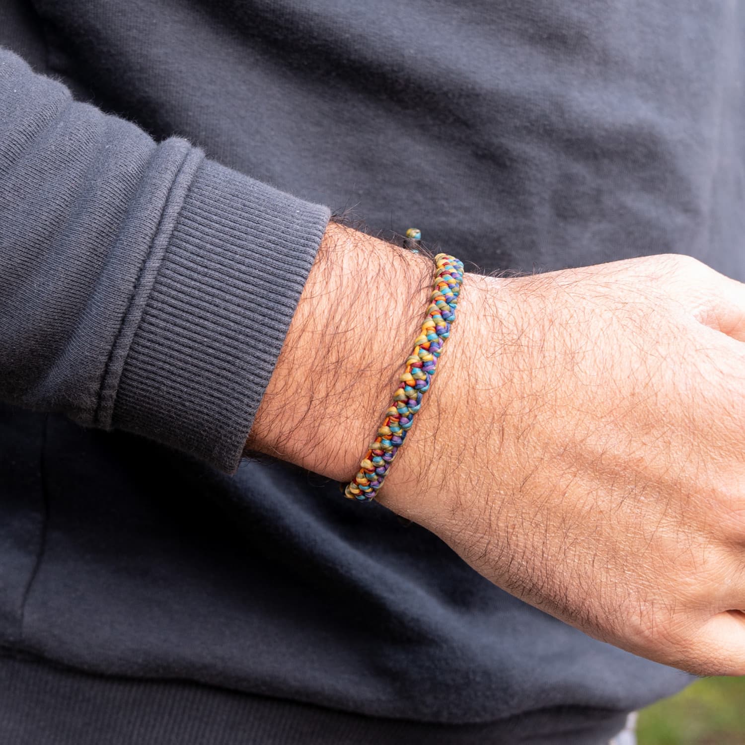 Rainbow cord bracelet top