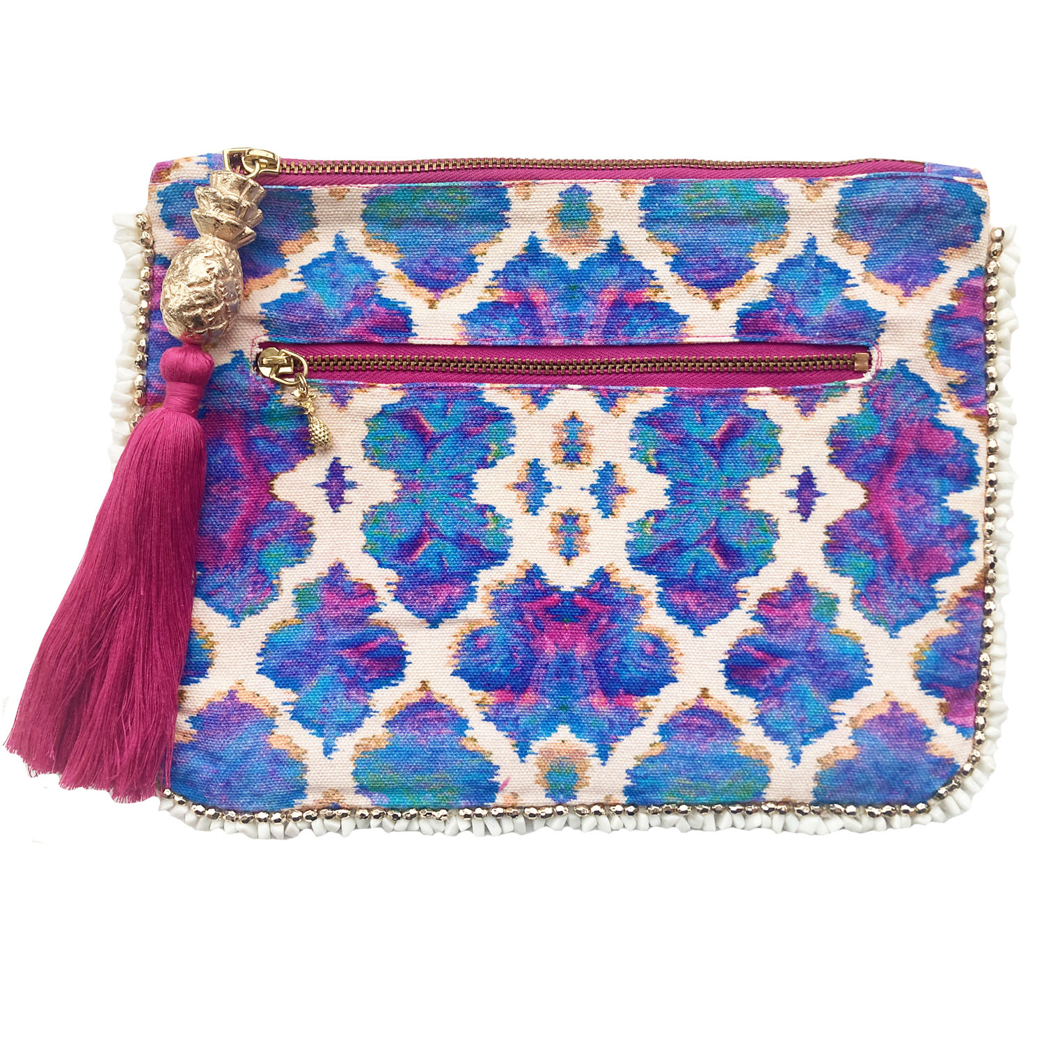 Sophia Alexia Women's Blue / Pink / Purple Orchid Paradise Clutch Bag In Blue/pink/purple