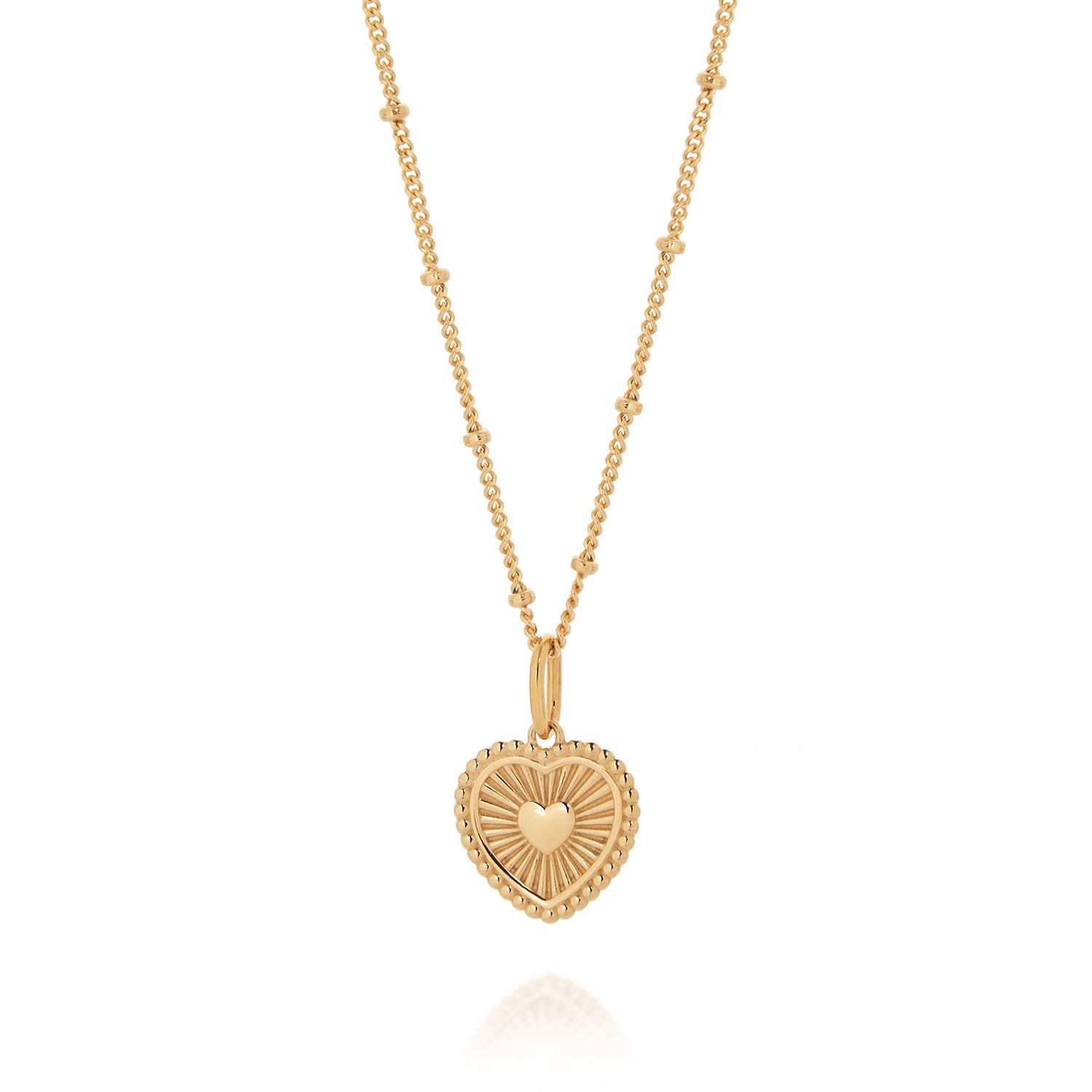 Nellou Jewellery Women's Heart Flare Necklace Gold Plated Sterling Silver