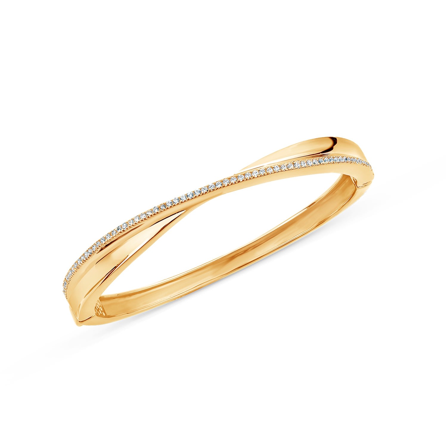 Sally Skoufis Women's Gold / White Light Bangle With Man Made White Cz Diamond Stimulant In 18k Gold Vermeil In Multi