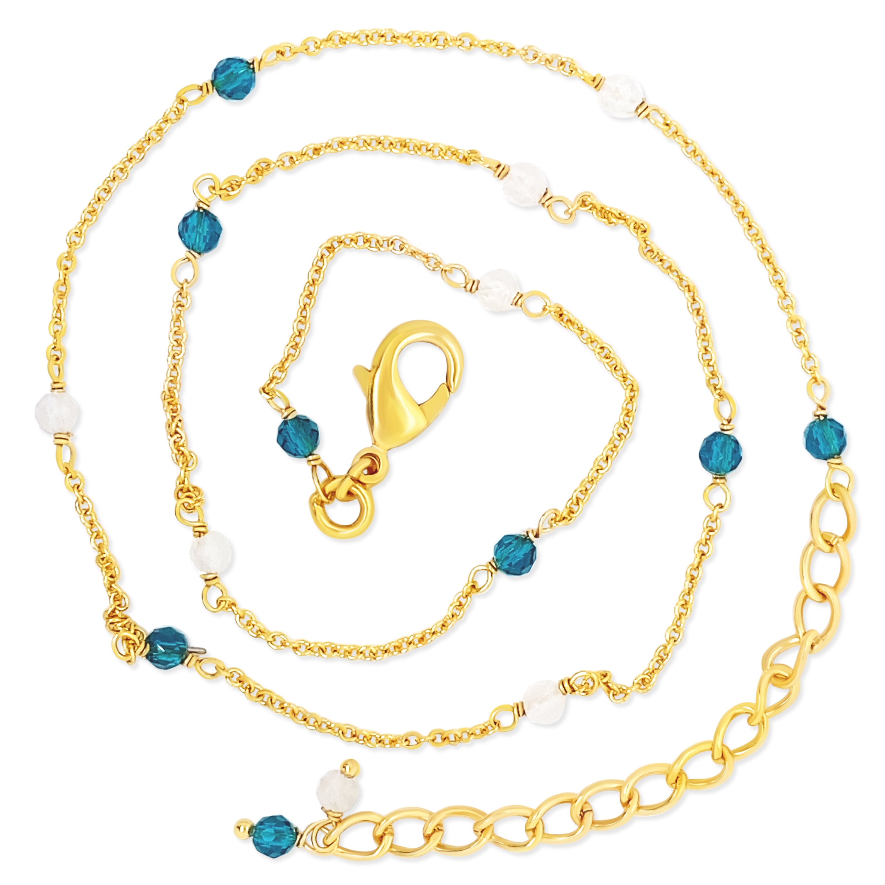 Gem Bazaar Jewellery Women's Blue / White / Gold Ocean Mist Chain In Multi