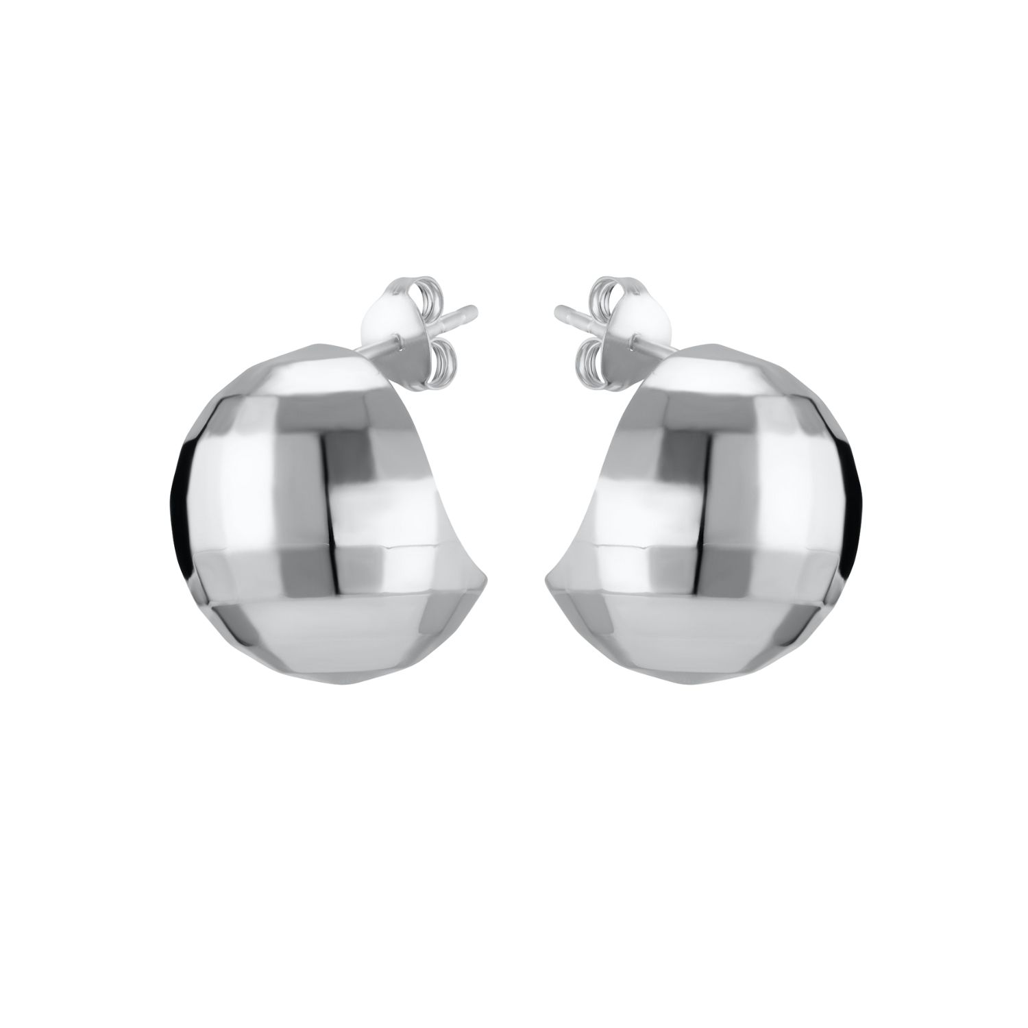 Scream Pretty Women's Silver Disco Ball Stud Earrings