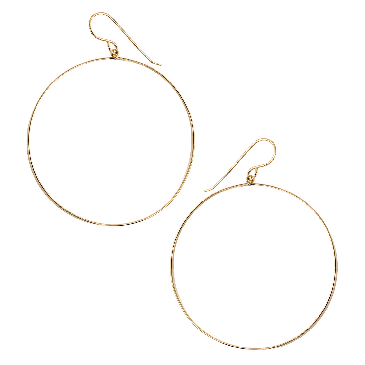 Heather Hawkins Jewelry Women's Flat Gold-filled Hoops - Hoop Earrings - Fifty Millimeter Diameter In Gold