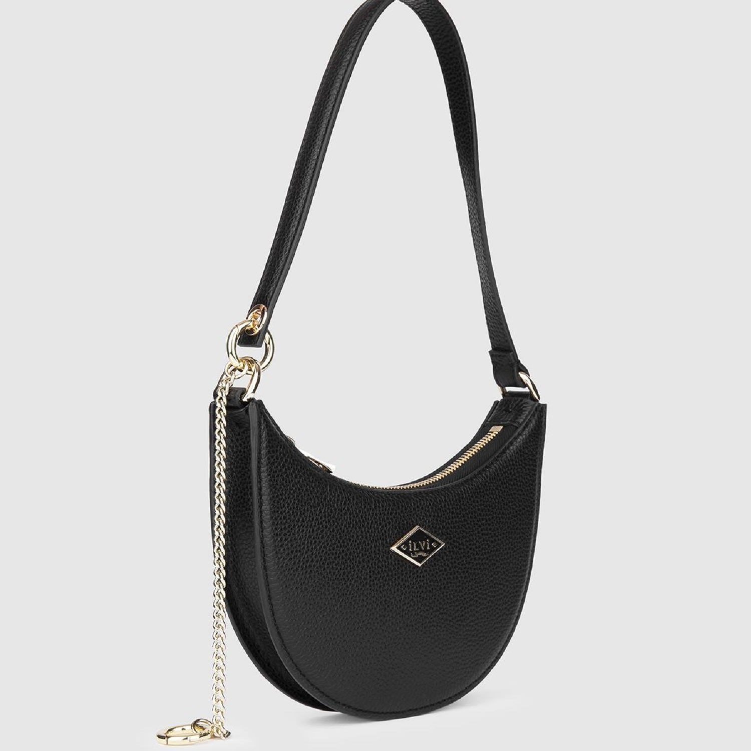 Sindire Black Floater Leather Women’s Shoulder Bag One Size Ilvi