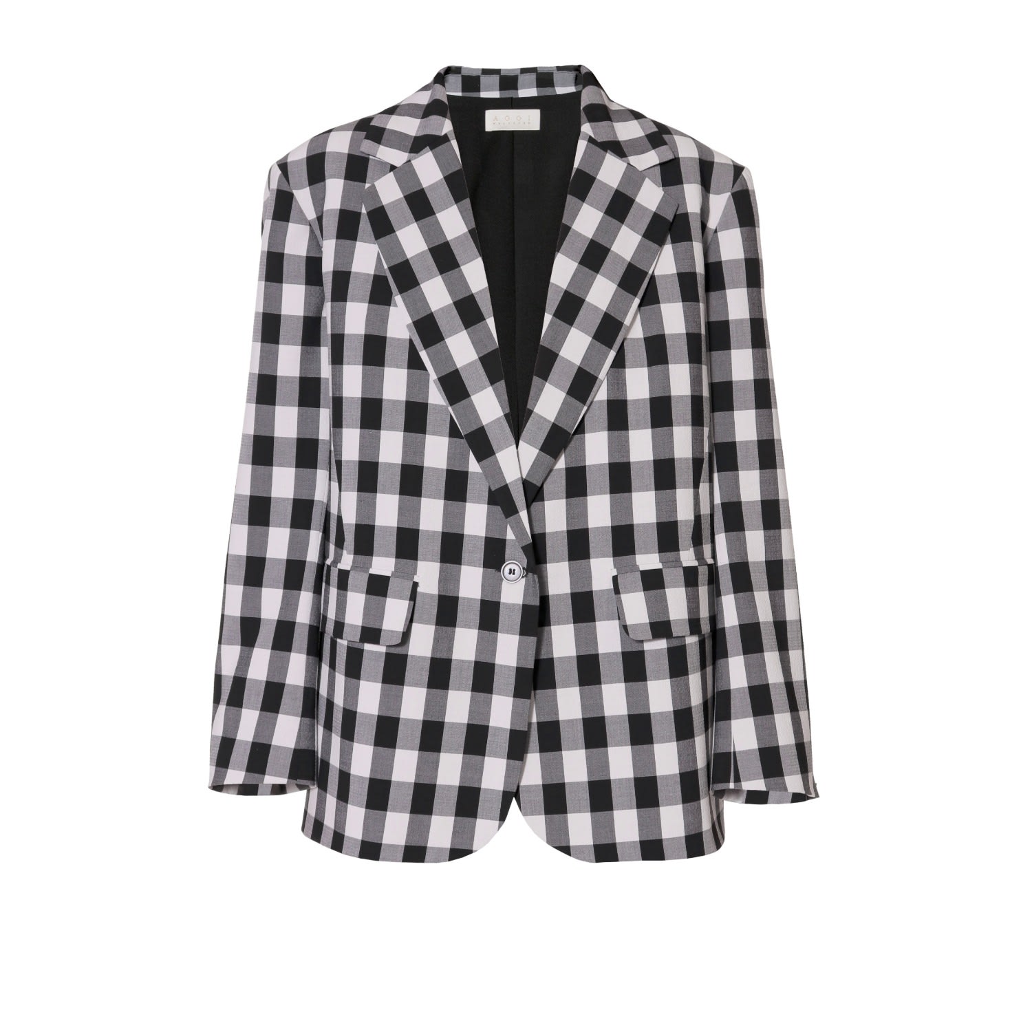 Aggi By Halewski Women's Black Quincy Oversized Vichy Check Blazer In Black