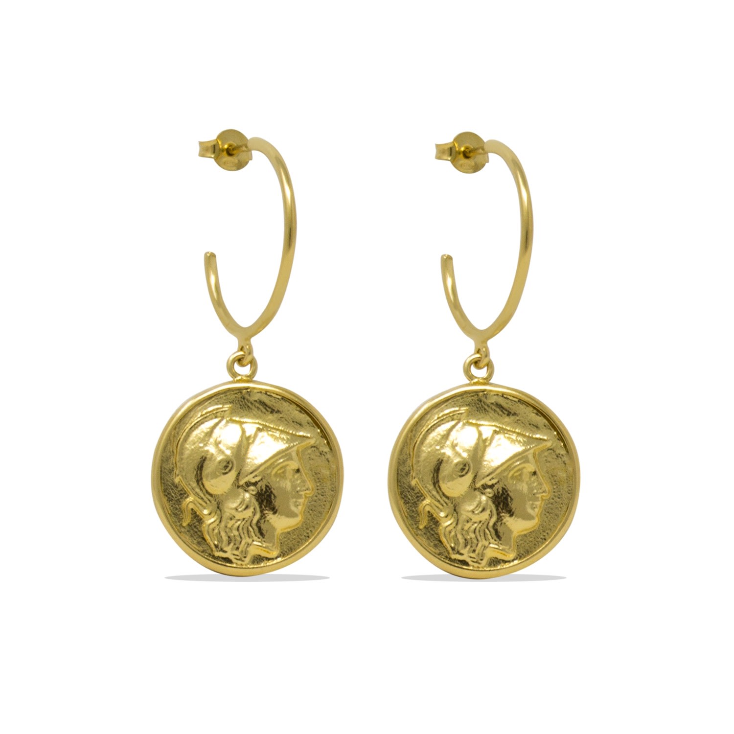 Women’s Athena Gold-Plated Hoop Earrings Vintouch Italy