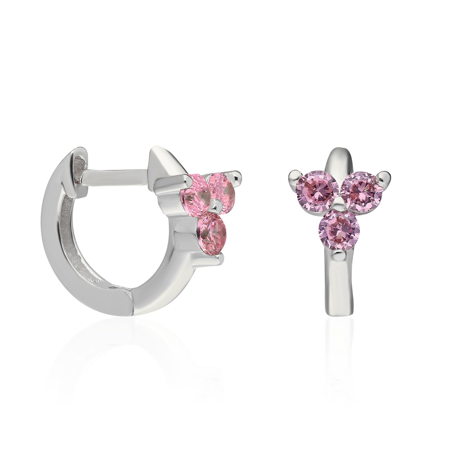 women's bella mia pink earring - silver miss happiness