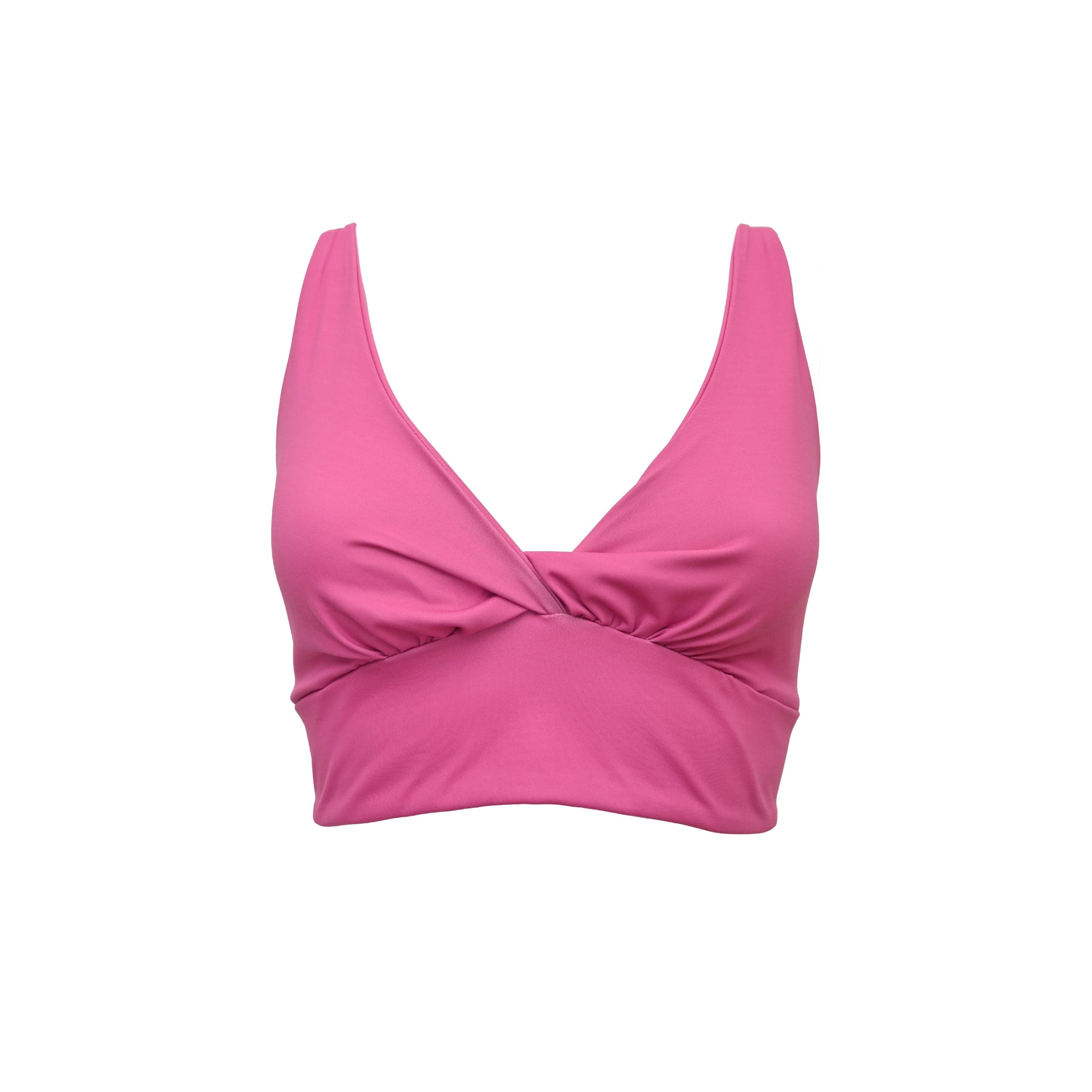 Ada Organic Cotton Twist Around Sports Bra Pink Aster, LEZAT