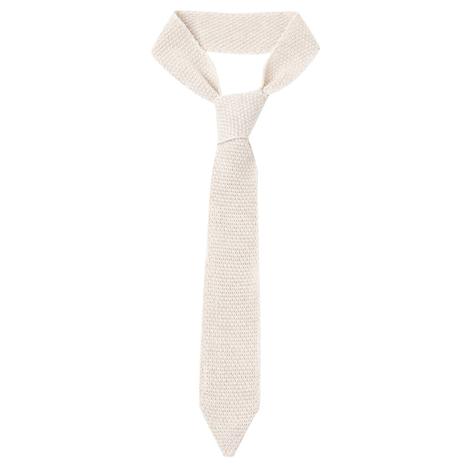 Women's White Clover Knitted Tie In Ecru | Peraluna