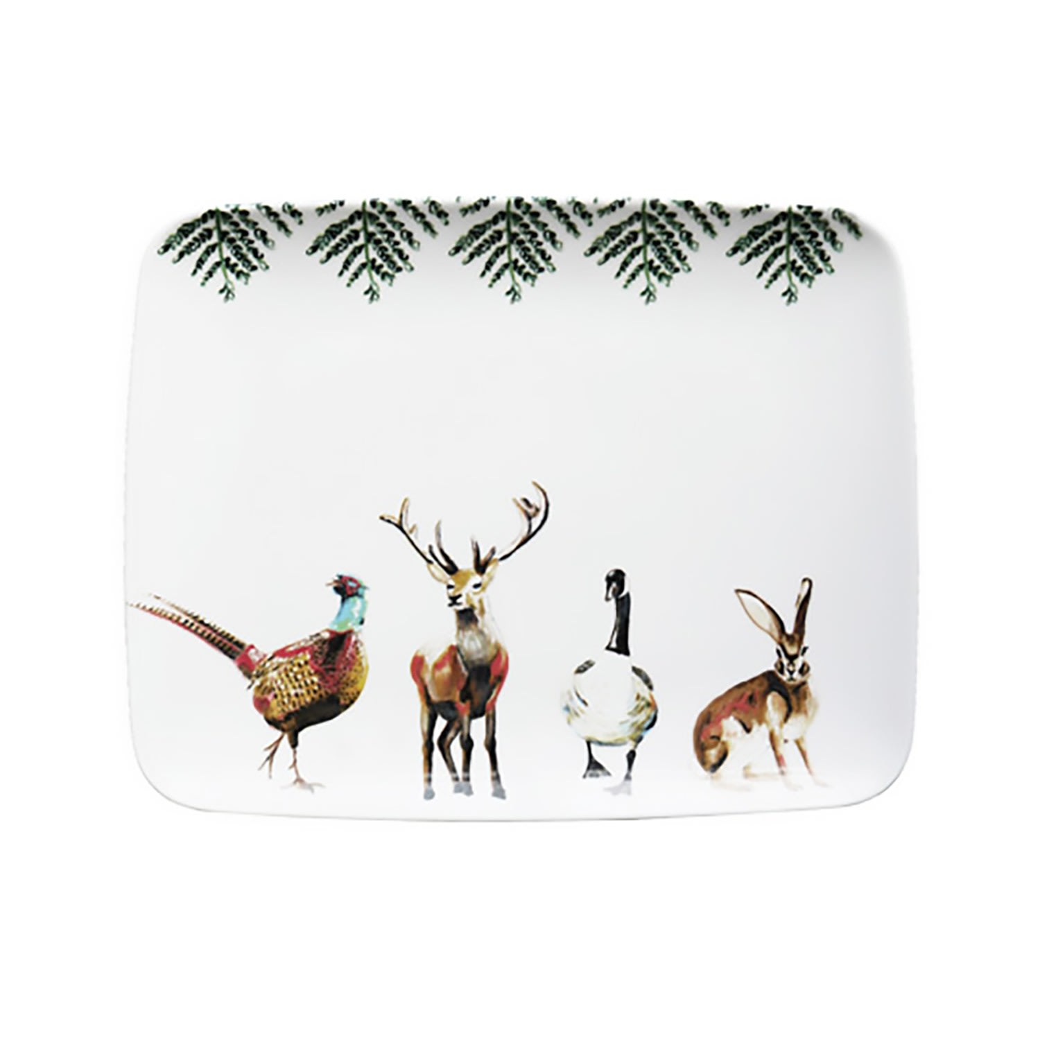 White Rectangle Plate/ Serving Platter Festive Season Catchii