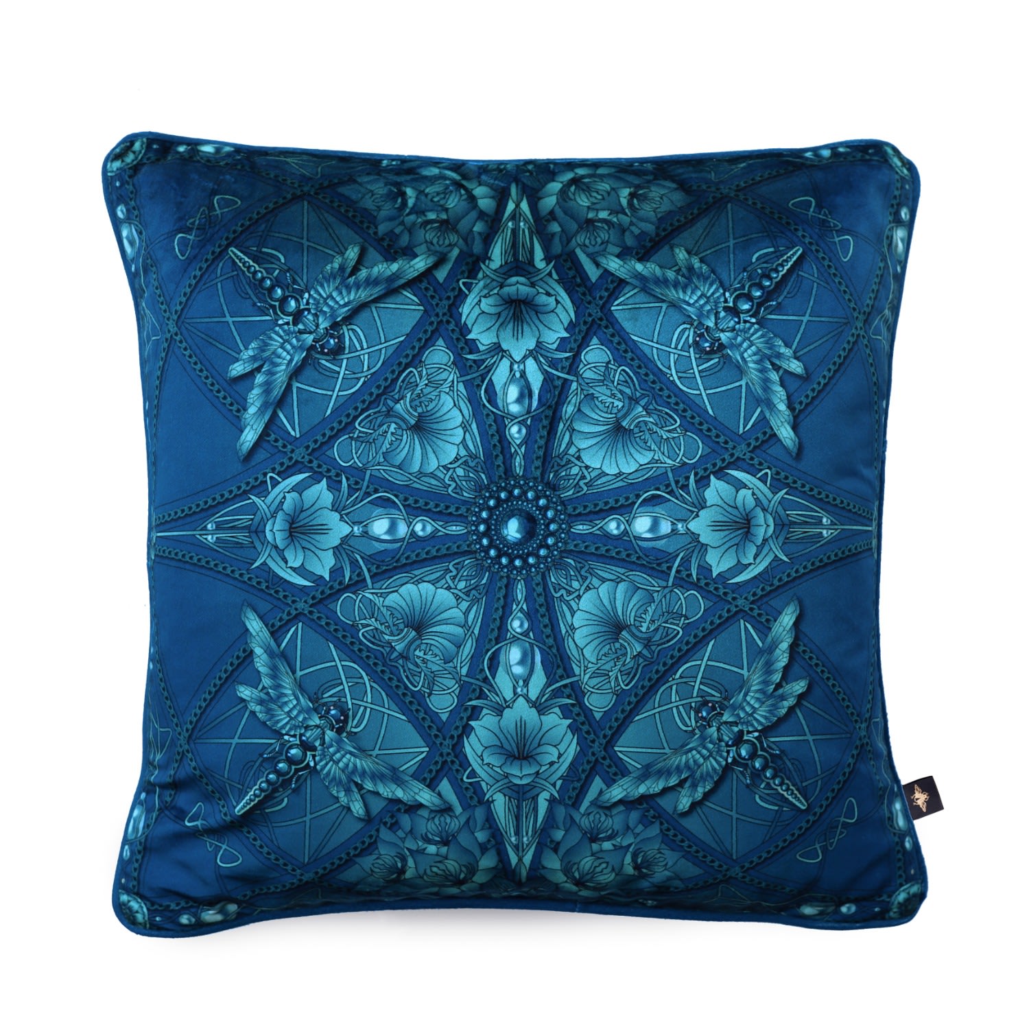 Blue Zellandine Moonlight Velvet Cushion The Curious Department