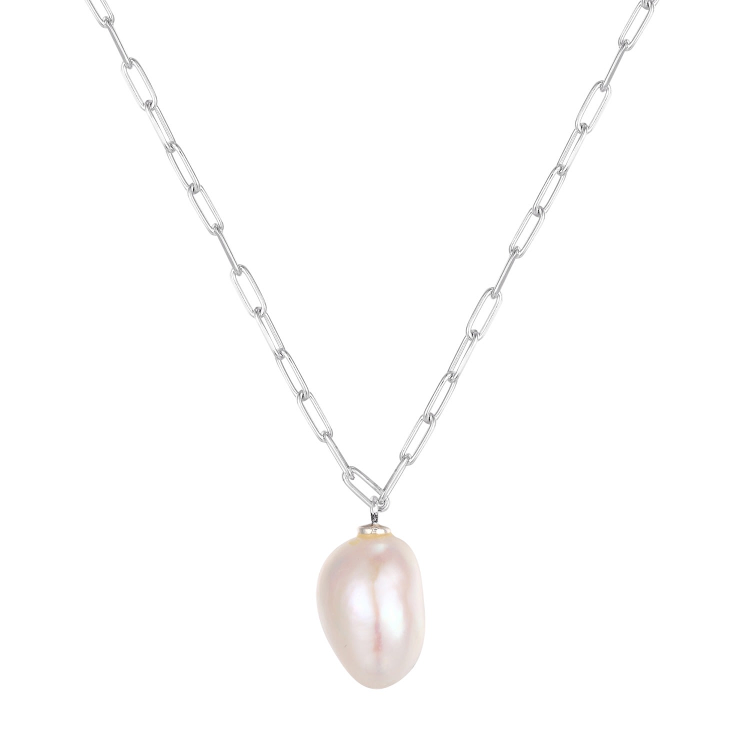 Women’s Ecoated Sterling Silver Baroque Pearl Necklace Seol + Gold