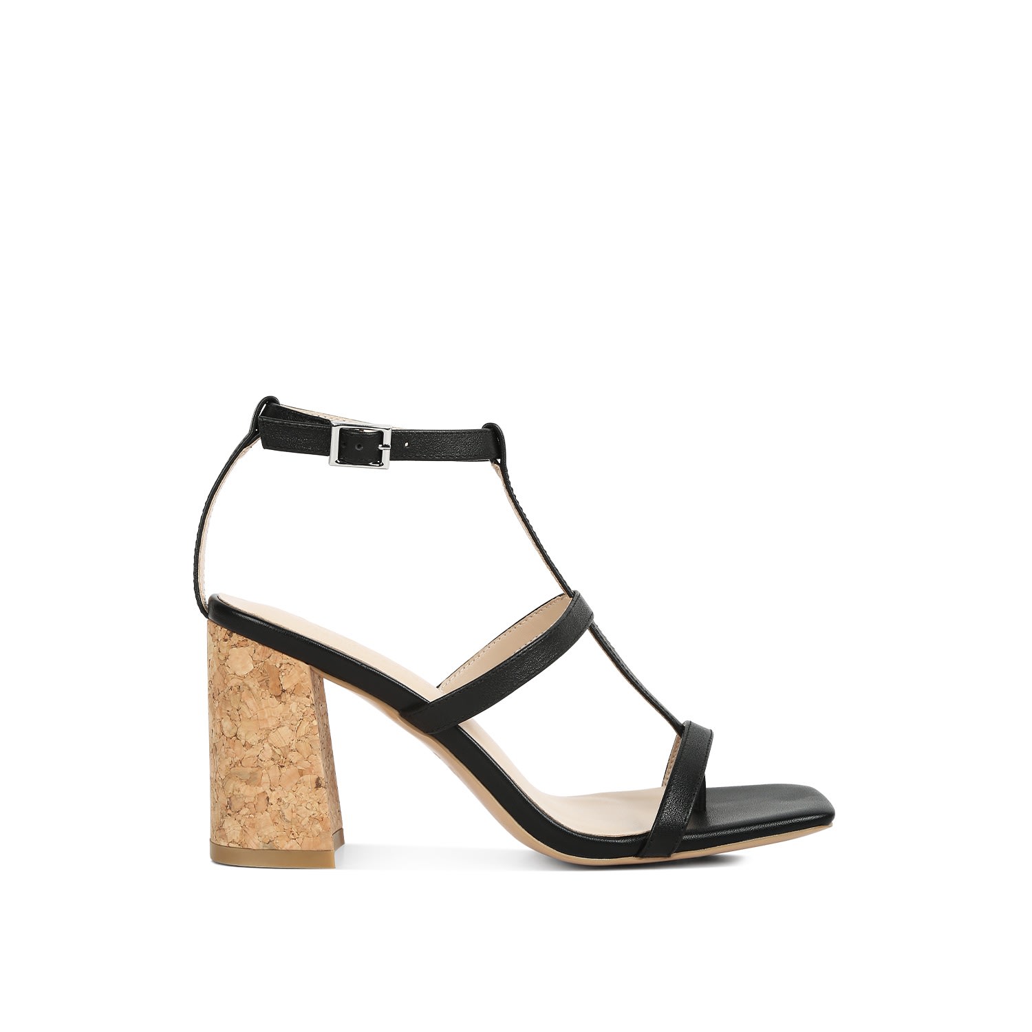 Women’s Mirabella Open Square Toe Block Heel Sandals In Black 3 Uk Rag & Co.