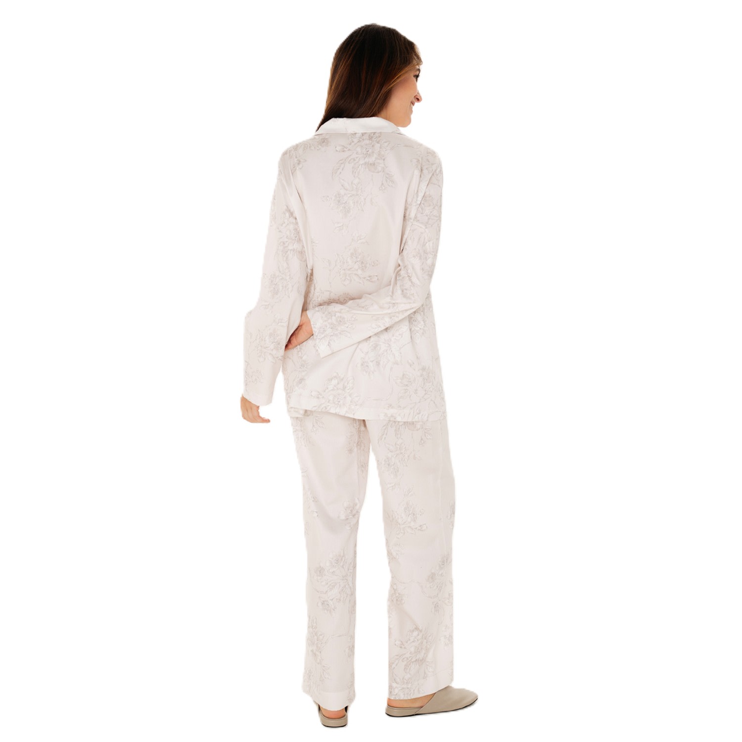 Decoflux Home Women's Neutrals / White Pyjama Set Eden Beige Shirt And Pants In White