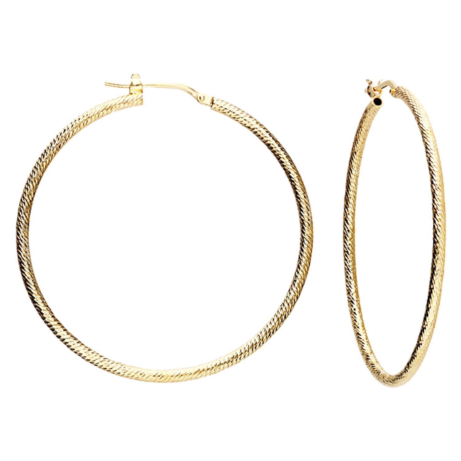 Kaizarin Women's Large Hoop Earrings In Yellow Gold In Gold