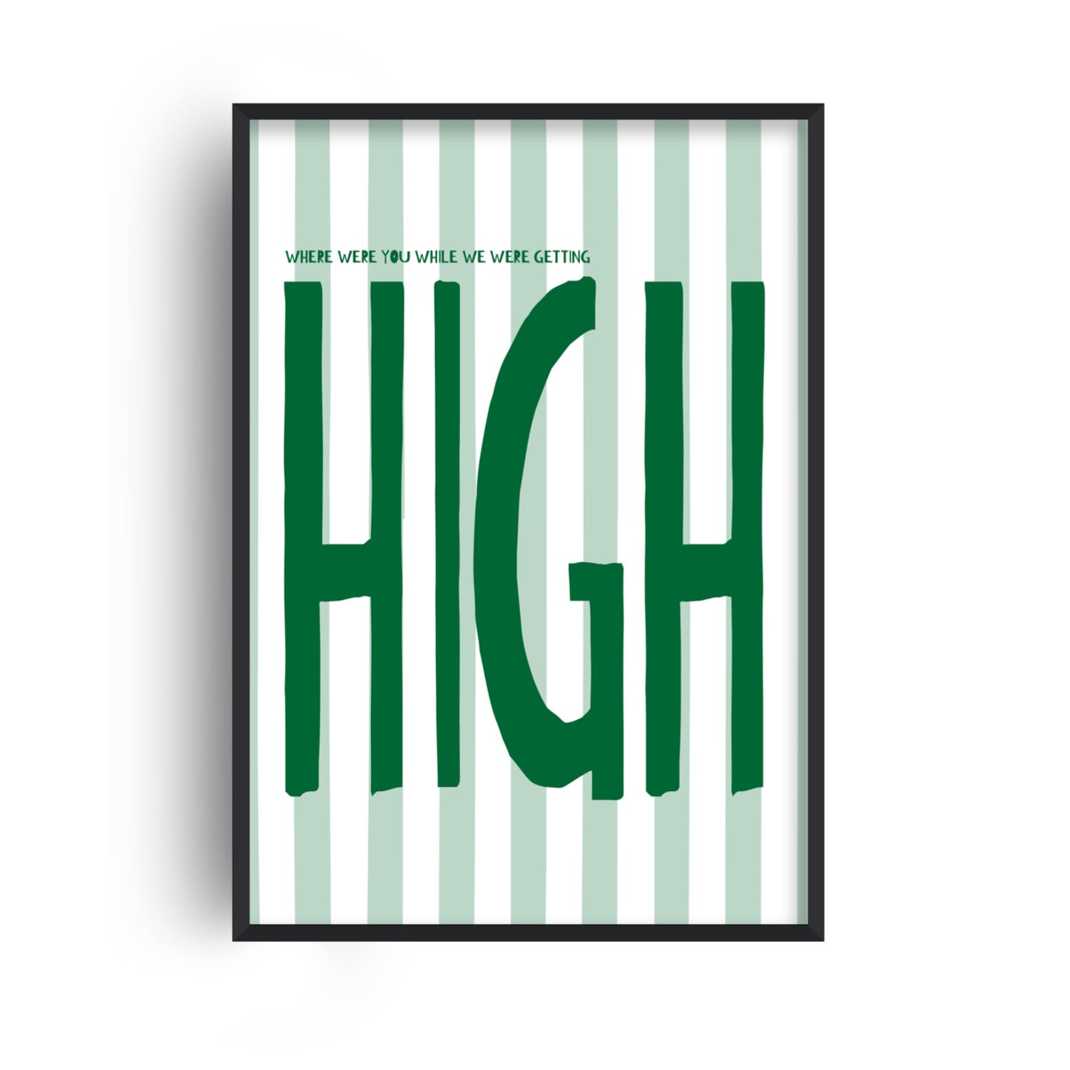 Fanclub Green Getting High Oasis Retro Music Giclée Art Print A2 In Green