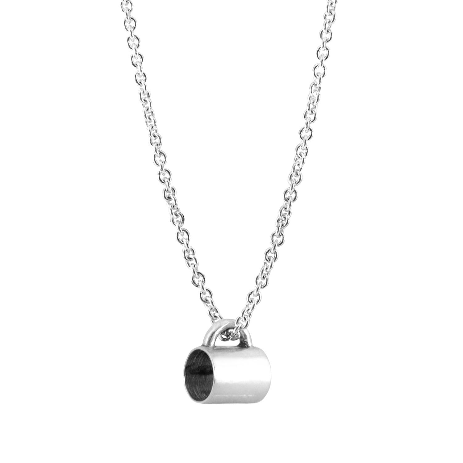 Anchor & Crew Women's Gustatory Coffee Mug Silver Necklace Pendant In Silver