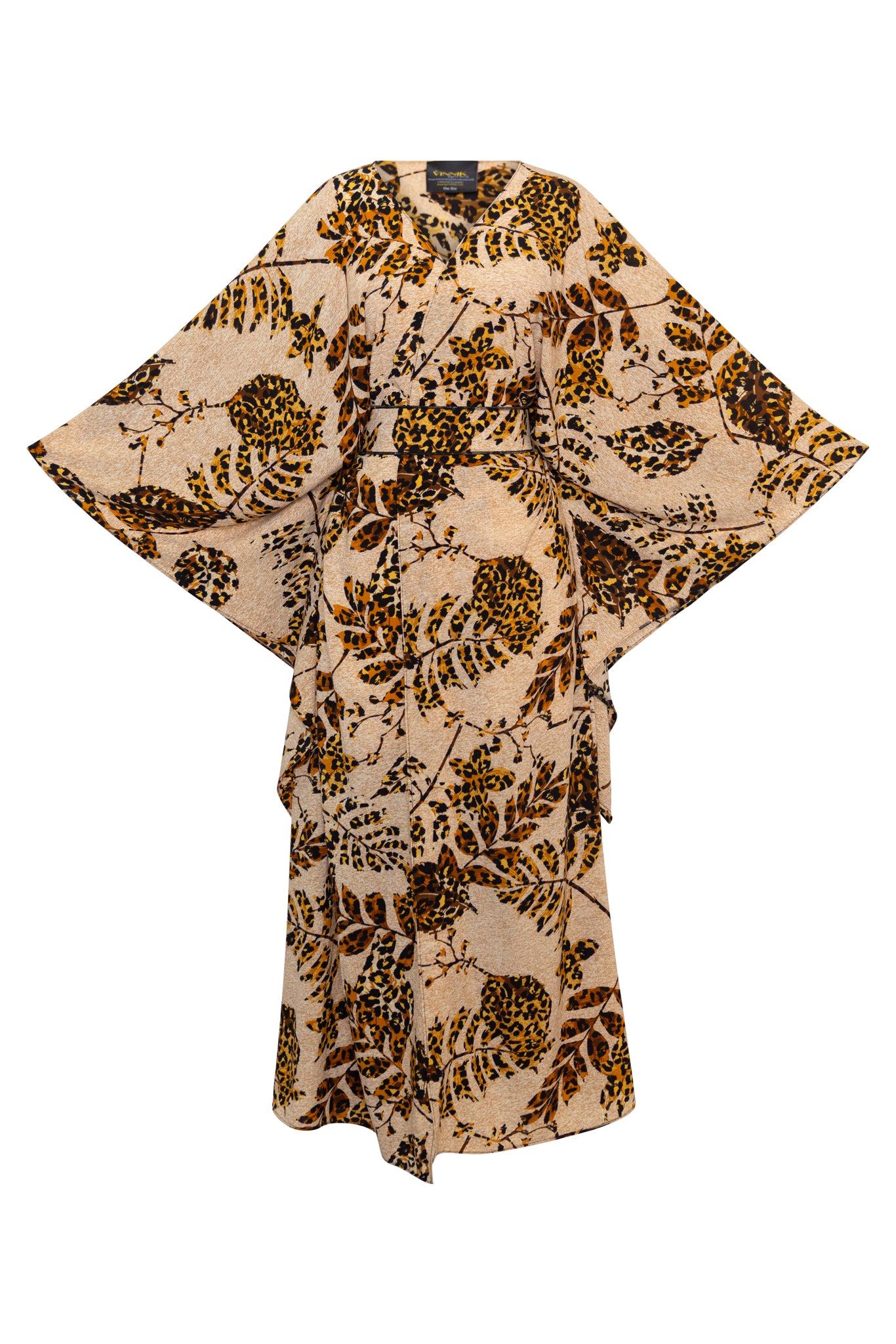 Byvinnik Women's Black / Neutrals / Orange Bohémienne Kimono Robe In Unbelievable In Multi