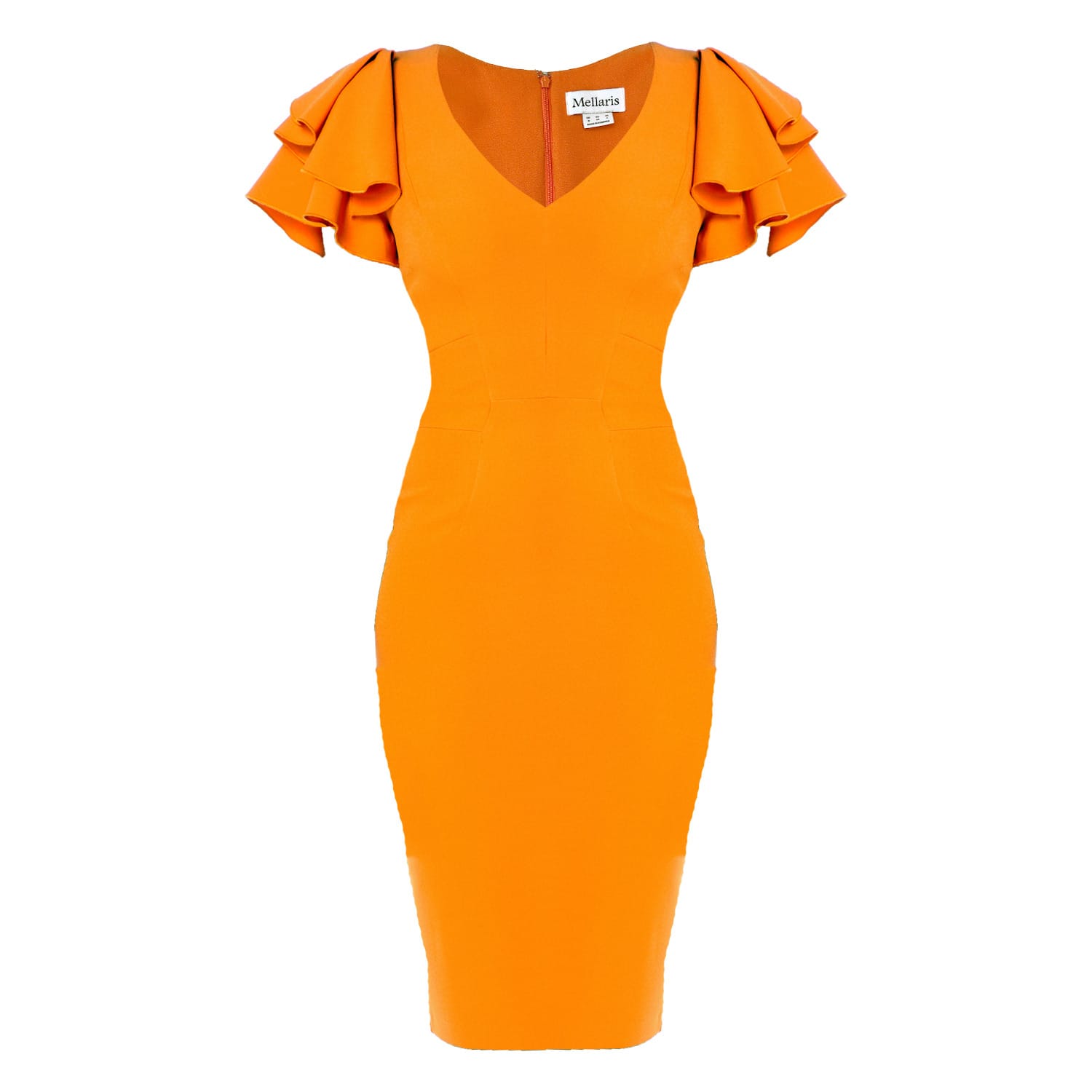 orange crepe dress