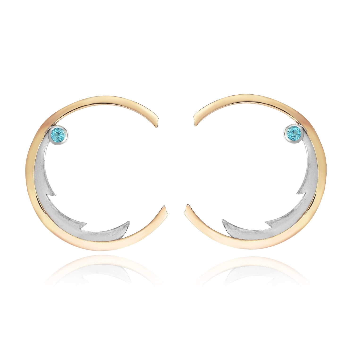 C|nd|n By Candan Balto Women's Gold On The Beach Silver Side Earrings