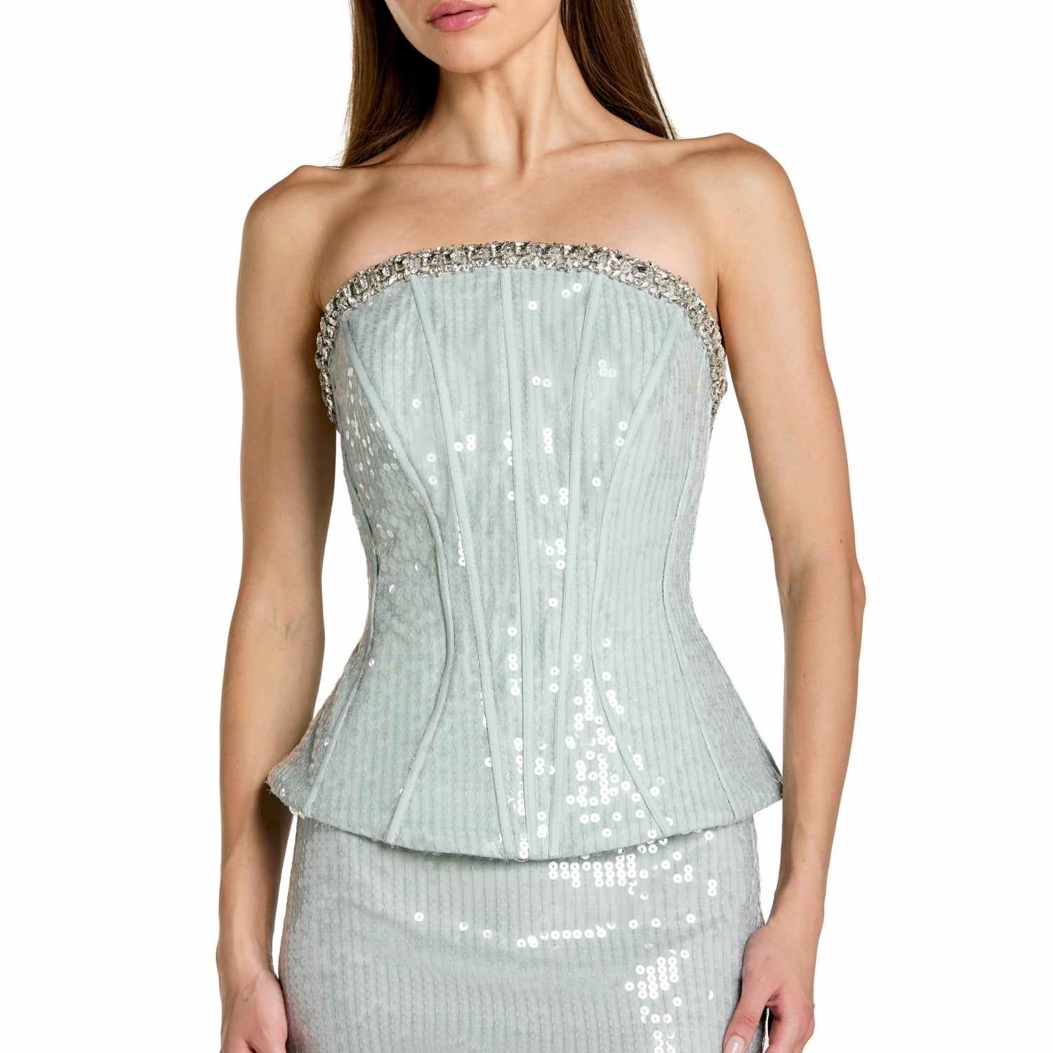 silver sequin peplum dress Sequin Peplum Corset Maxi Dress Silver