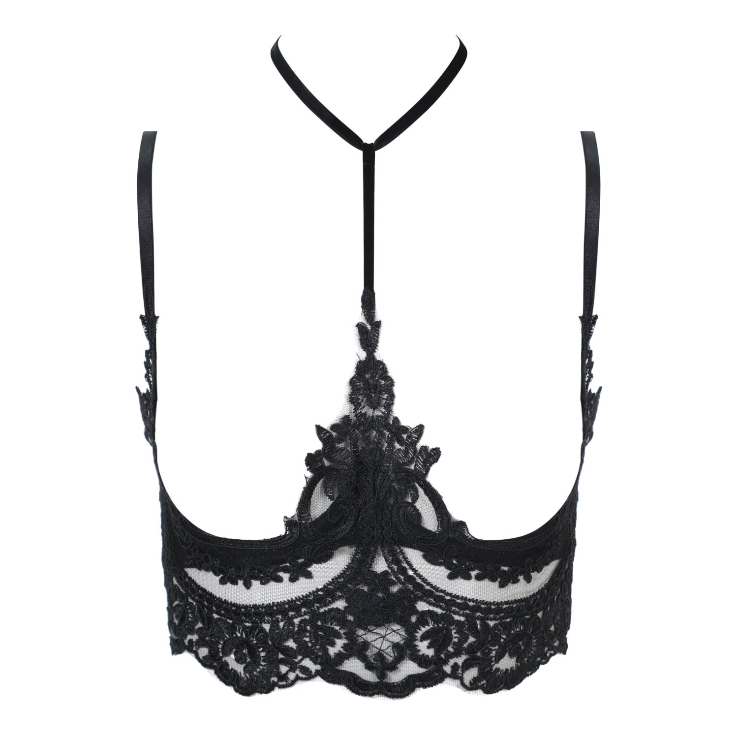 Women’s Black Venica Ouvert Longline Bra Extra Small Belle-Et-Bonbon