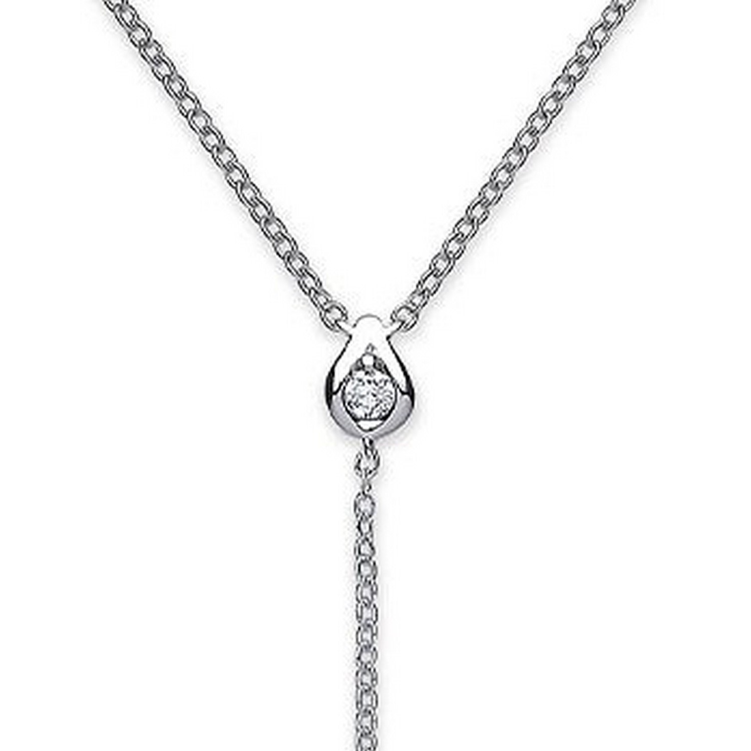 Women’s White Gold Diamond Necklace Lariat Chain Cervin Blanc