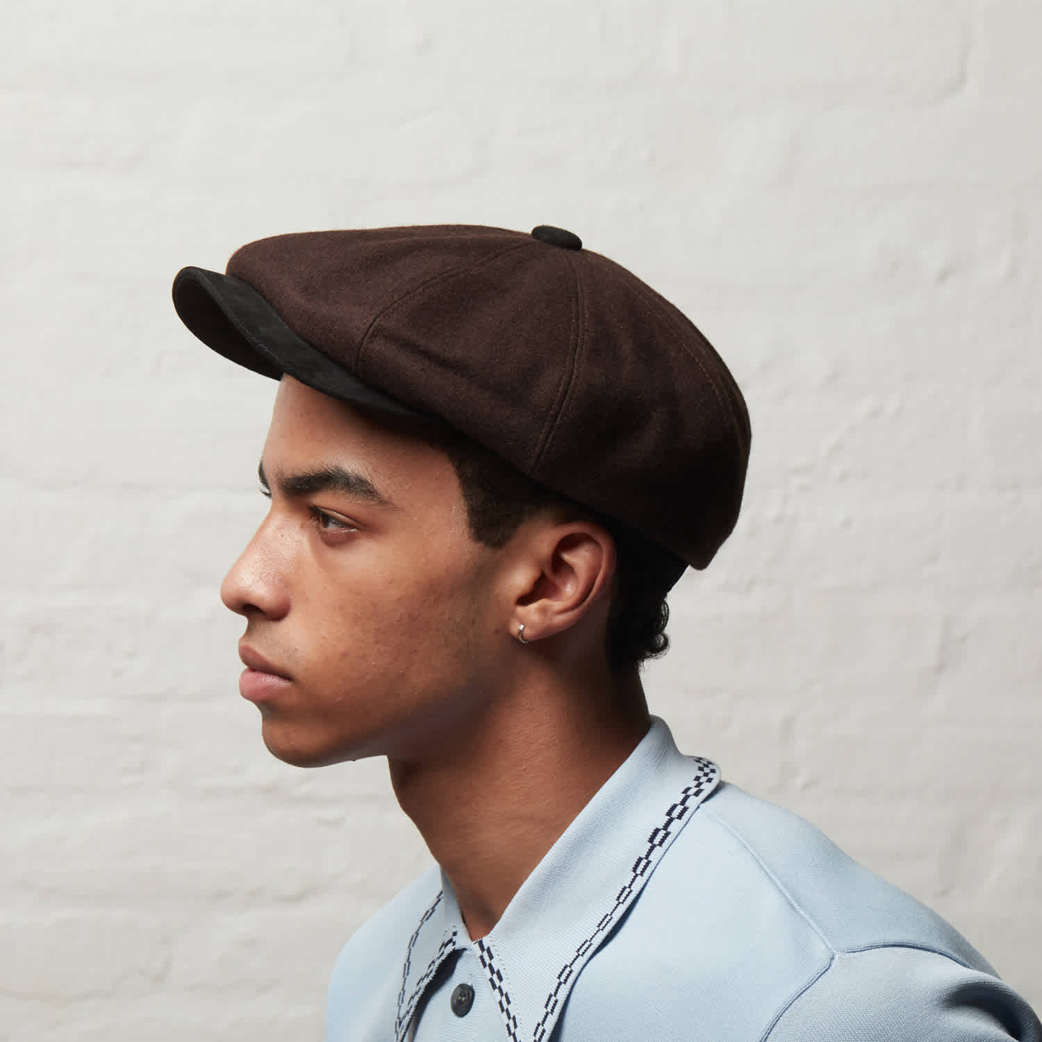 JOJOKUR designer Brown Herringbone Wool Newsboy Cap Baker Boy Hat M il_fullxfull.7033478604_95a6.jpg main image 2