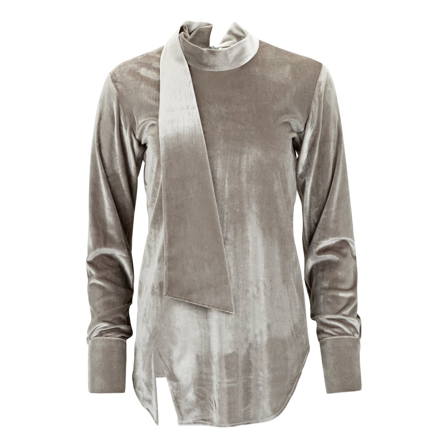 Boutique Kaotique Women's Silver Velvet Top In Silver