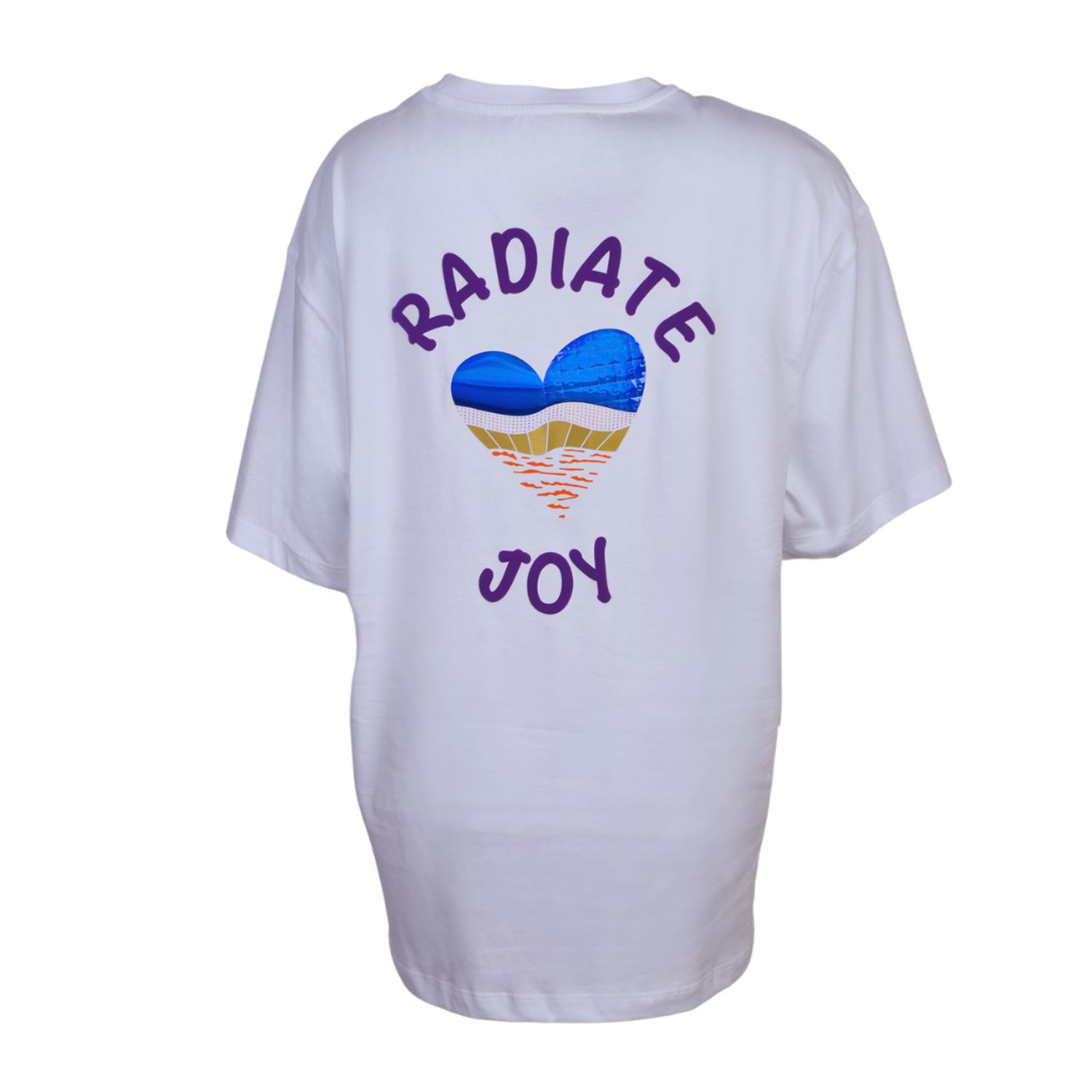 Joy-es Women's White Radiate Joy Unisex T-shirt In White