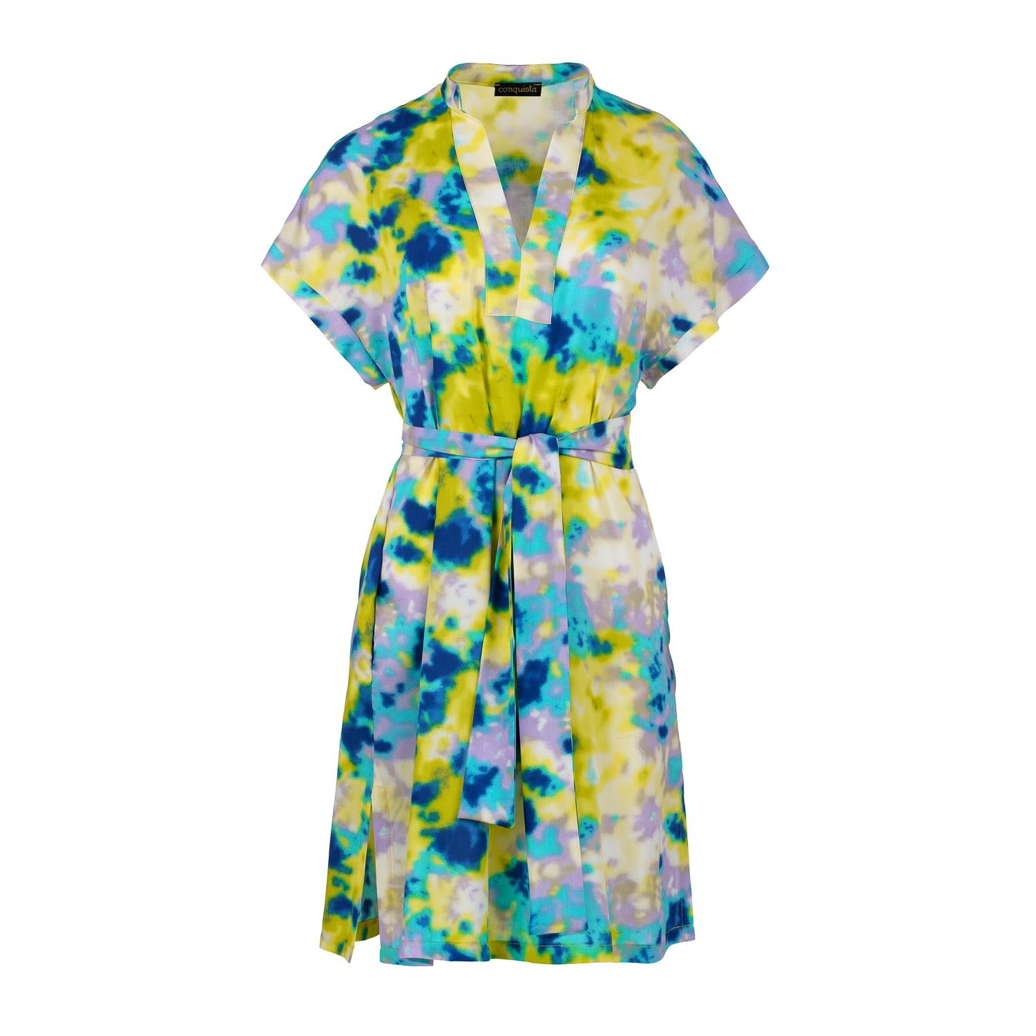 Women’s Abstract Print Dress With Slits Small Conquista