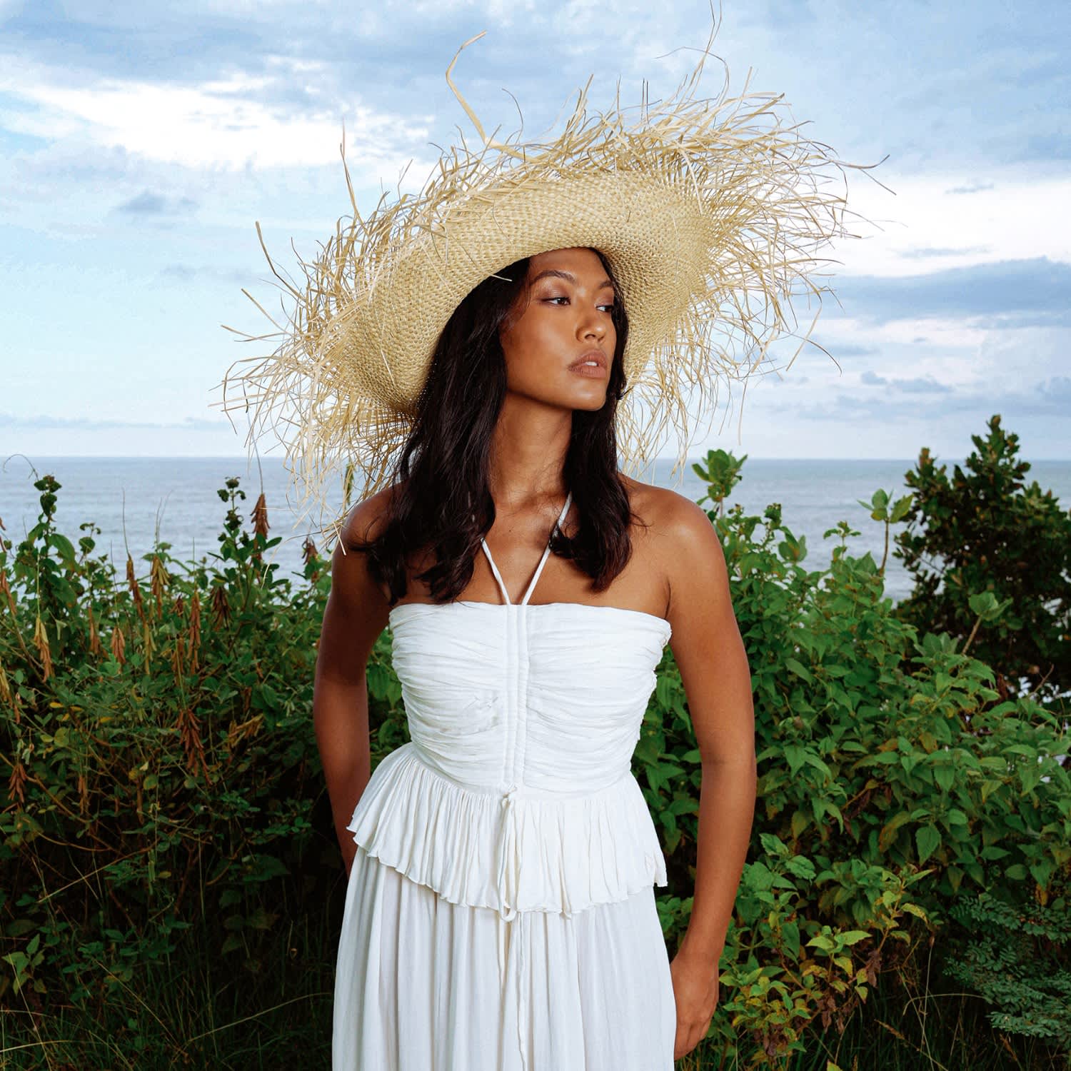 Natural Frayed Edge Straw Hat