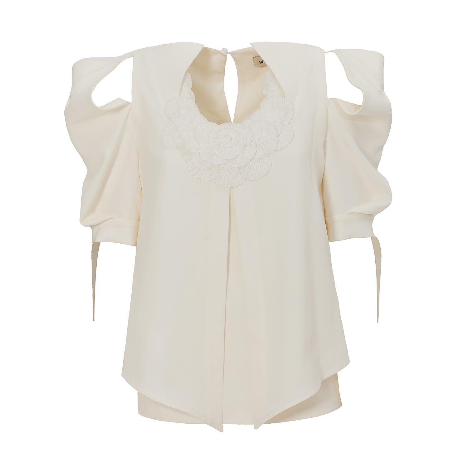 Julia Allert Women's Evening Open Shoulder Blouse White In White