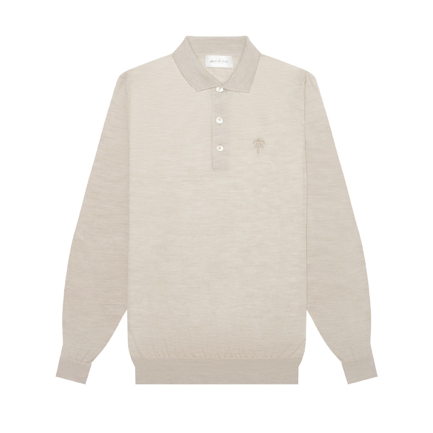 Place Of Elms Men's Brown / Gold / Neutrals Hazelnut Amalfi Long Sleeve Polo In Multi