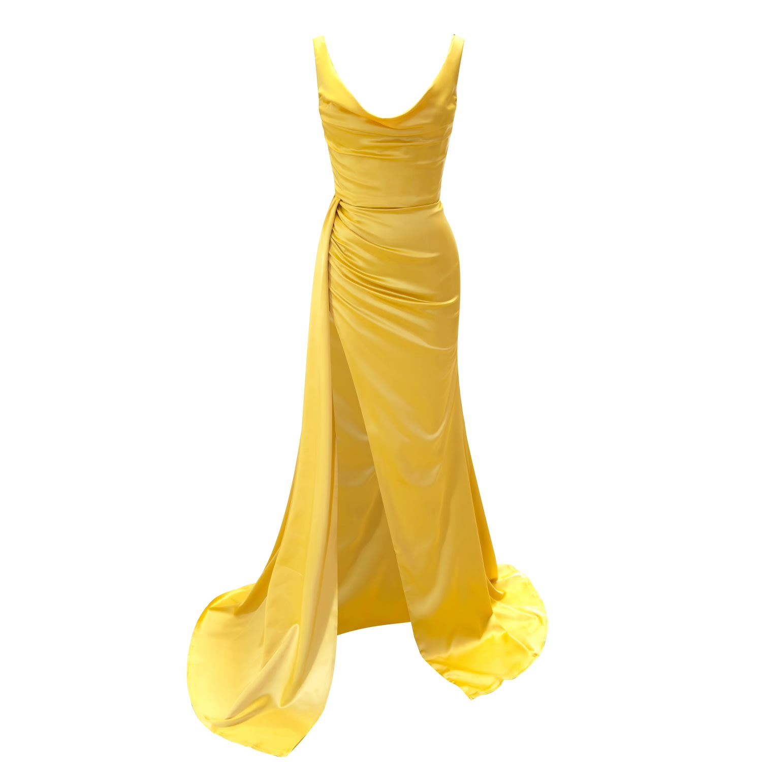 Moda Glam Women's Yellow / Orange Amélie Off-the-shoulder Gown- Yellow In Yellow/orange
