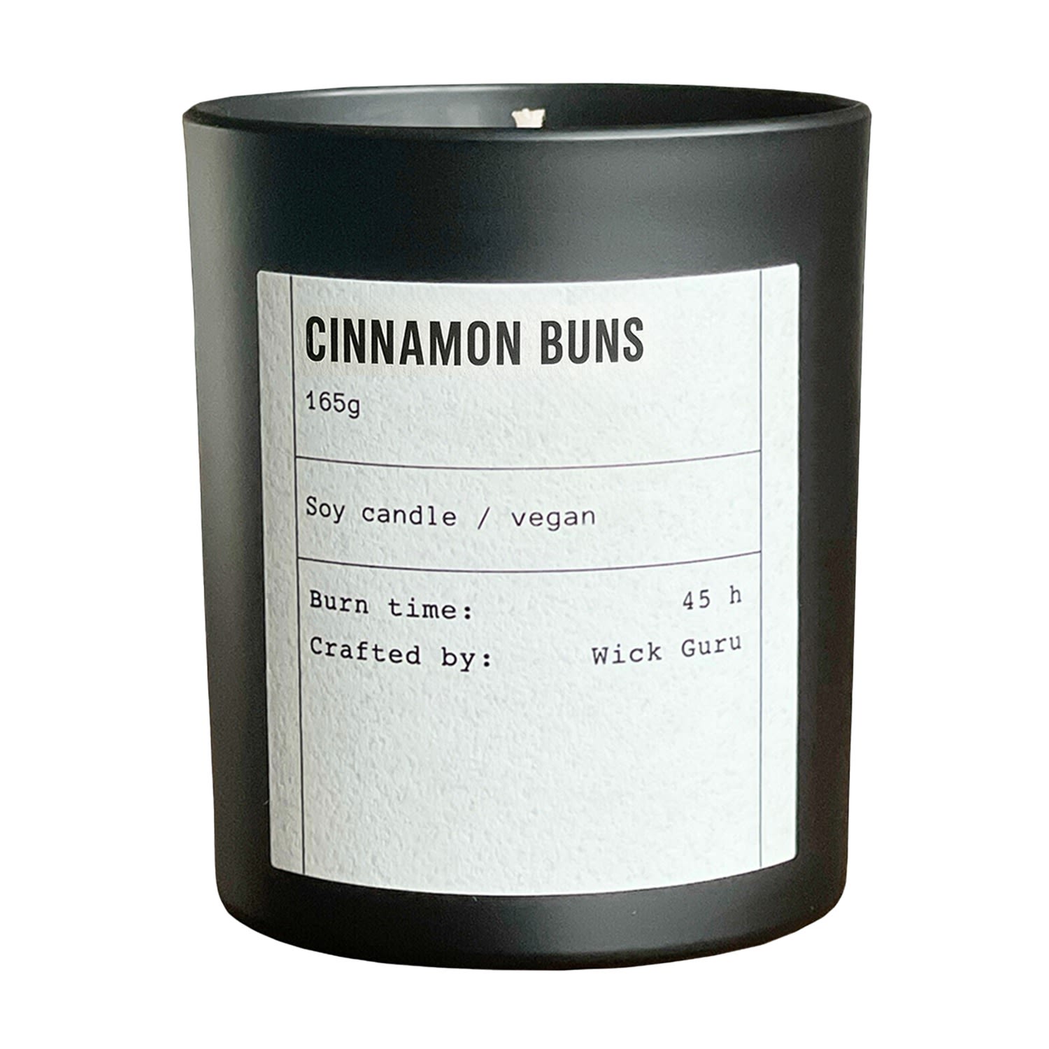 Wick Guru Black / Neutrals / White Cinnamon Buns Scented Candle – Spiced, Dough & Sugar Glaze In Multi