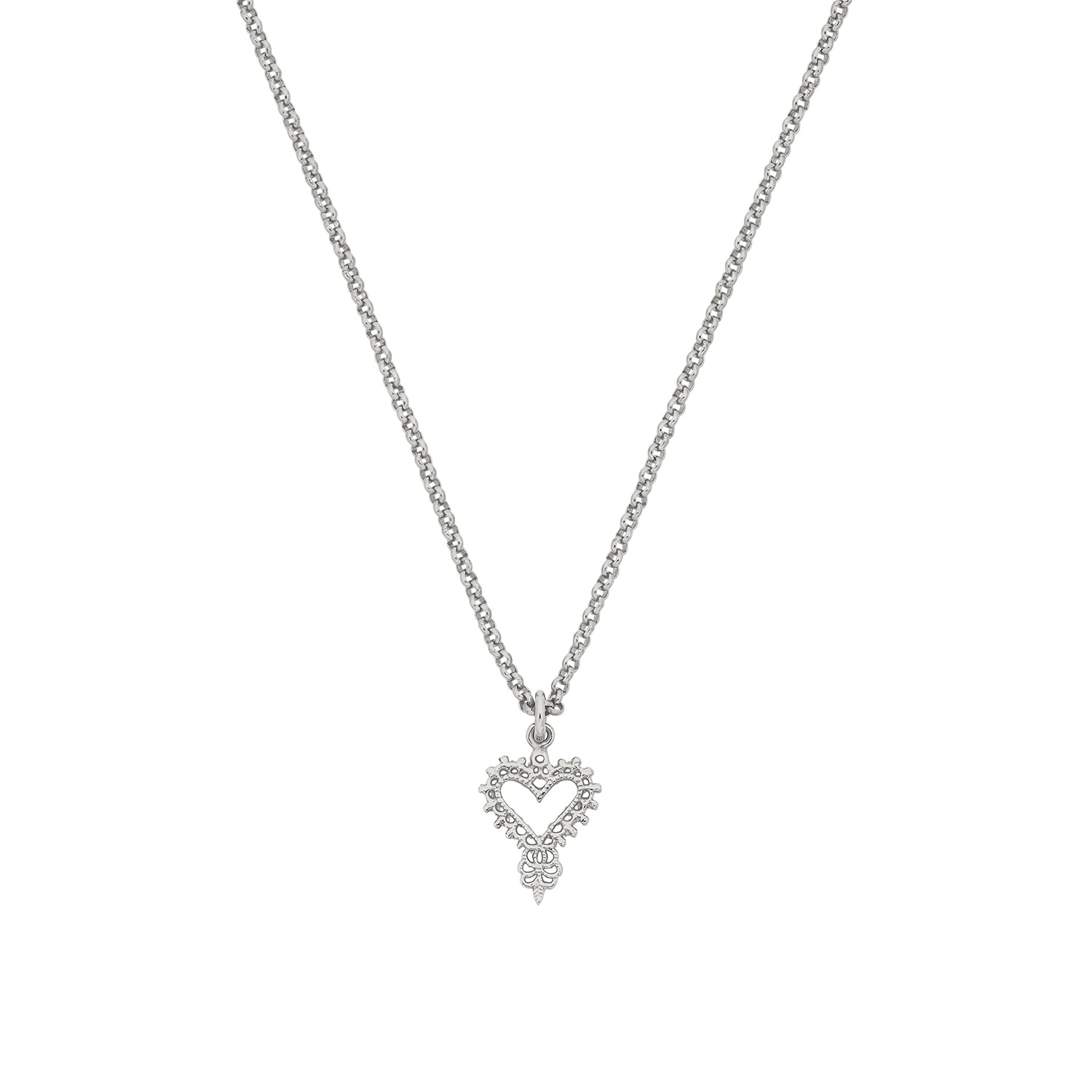 Zoe And Morgan Women's Mini Heart Necklace Silver In Silver