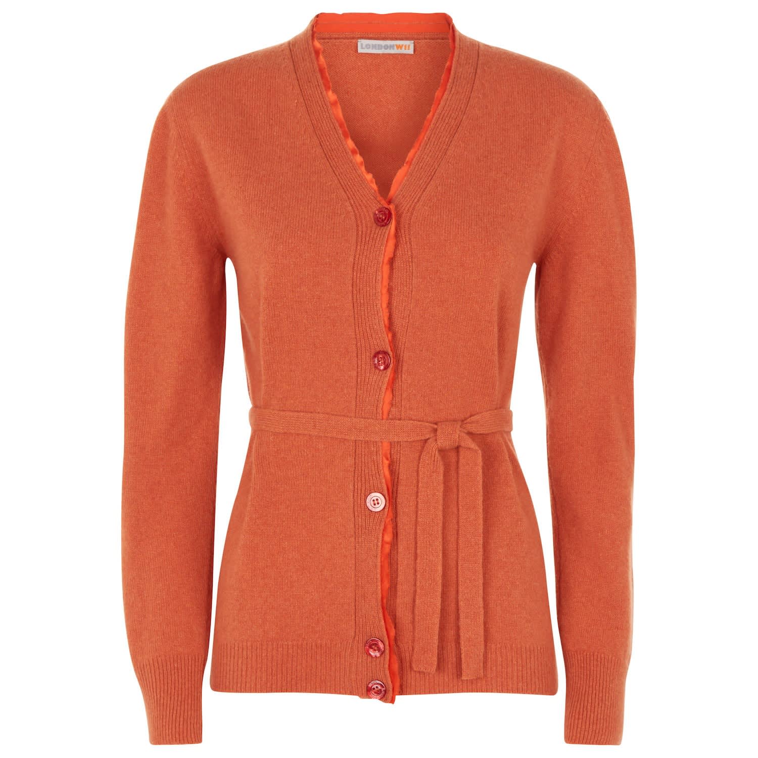 burnt orange cardigan womens