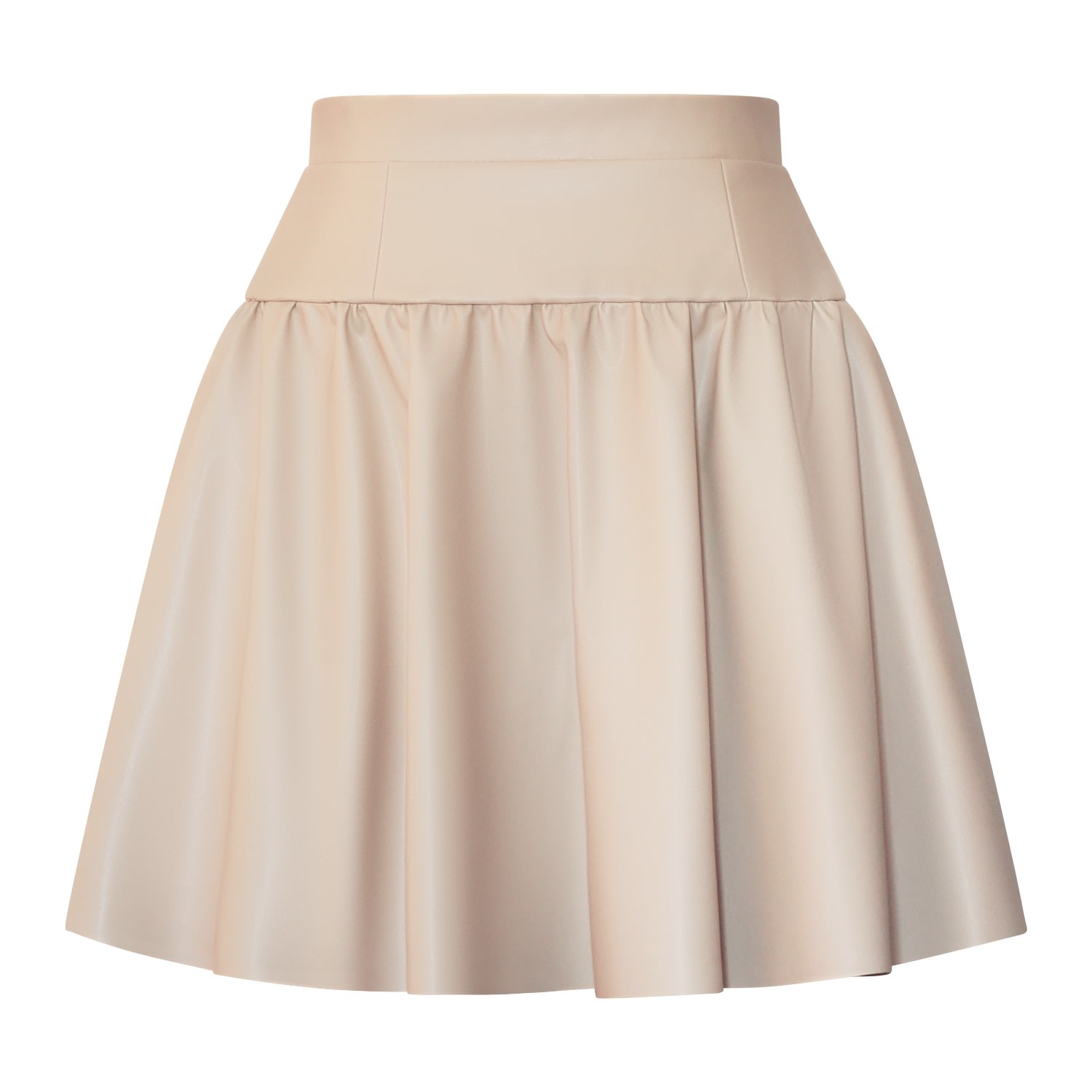 Kathy C Vang Women's Neutrals Danielle Beige Faux Leather Mini Skirt In Beige/black