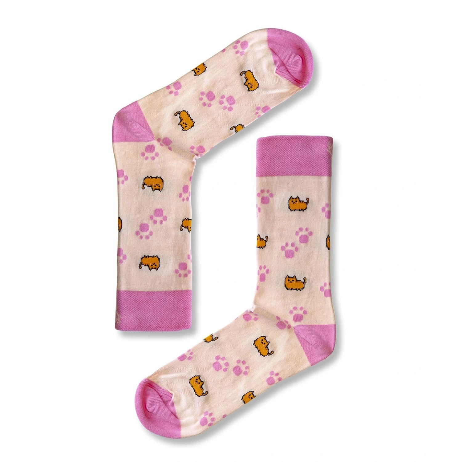 Aloha From Deer Women's Pink / Orange Kitty Cat Cotton Socks In Multi