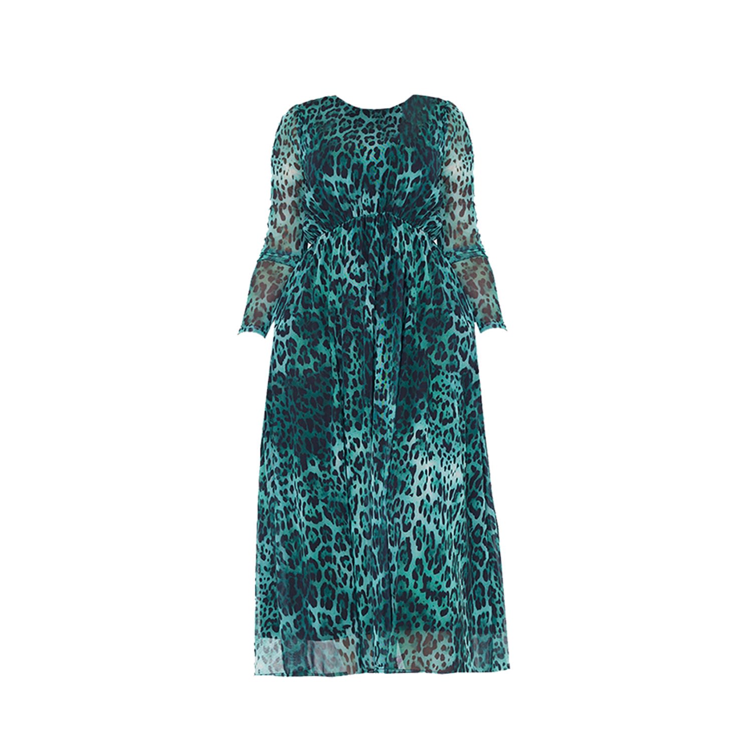 Women’s Stella Maxi Dress - Green Leopard Print XXL Chapter London