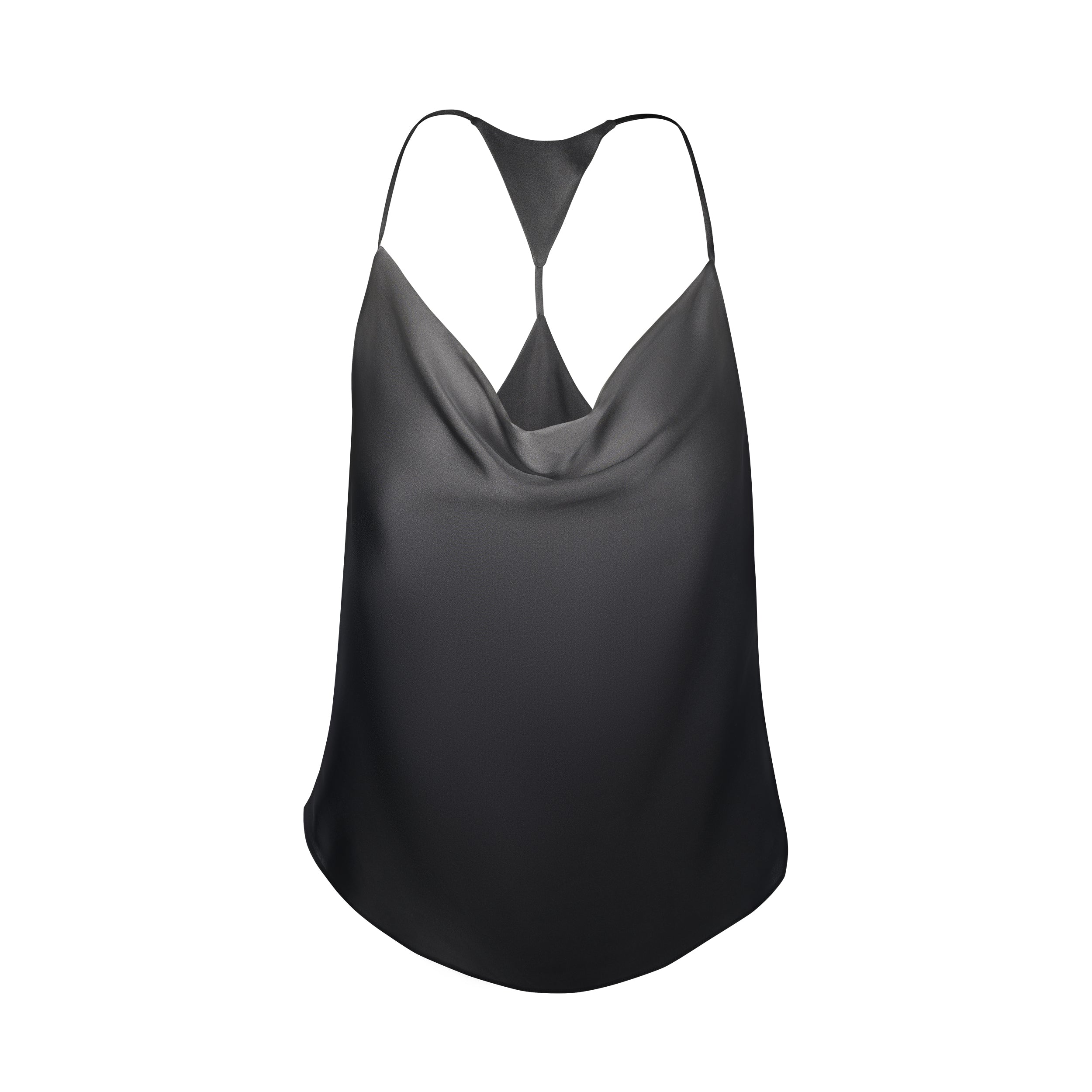 Le Soie Noir Women's Ombre' Olivia Silk Black Tank In Black