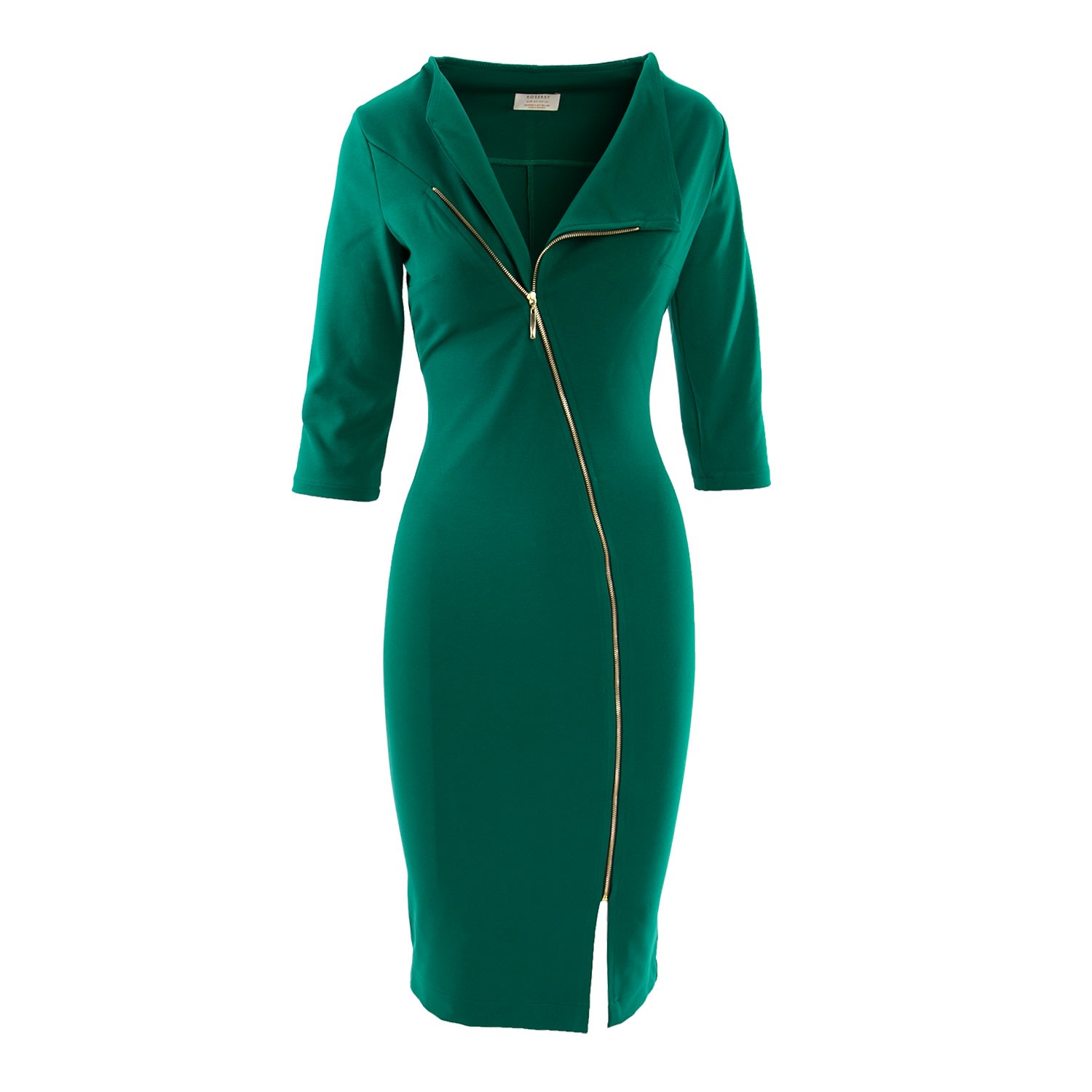 Roserry Women's Chelsea Zipped Jersey Midi Dress In Emerald - Green In Green